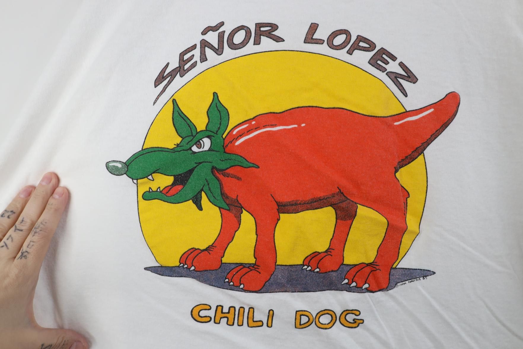 Vintage Vintage 80s Senor Lopez Chili Dog Mexican Restaurant T-Shirt Size US XXL / EU 58 / 5 - 10 Thumbnail