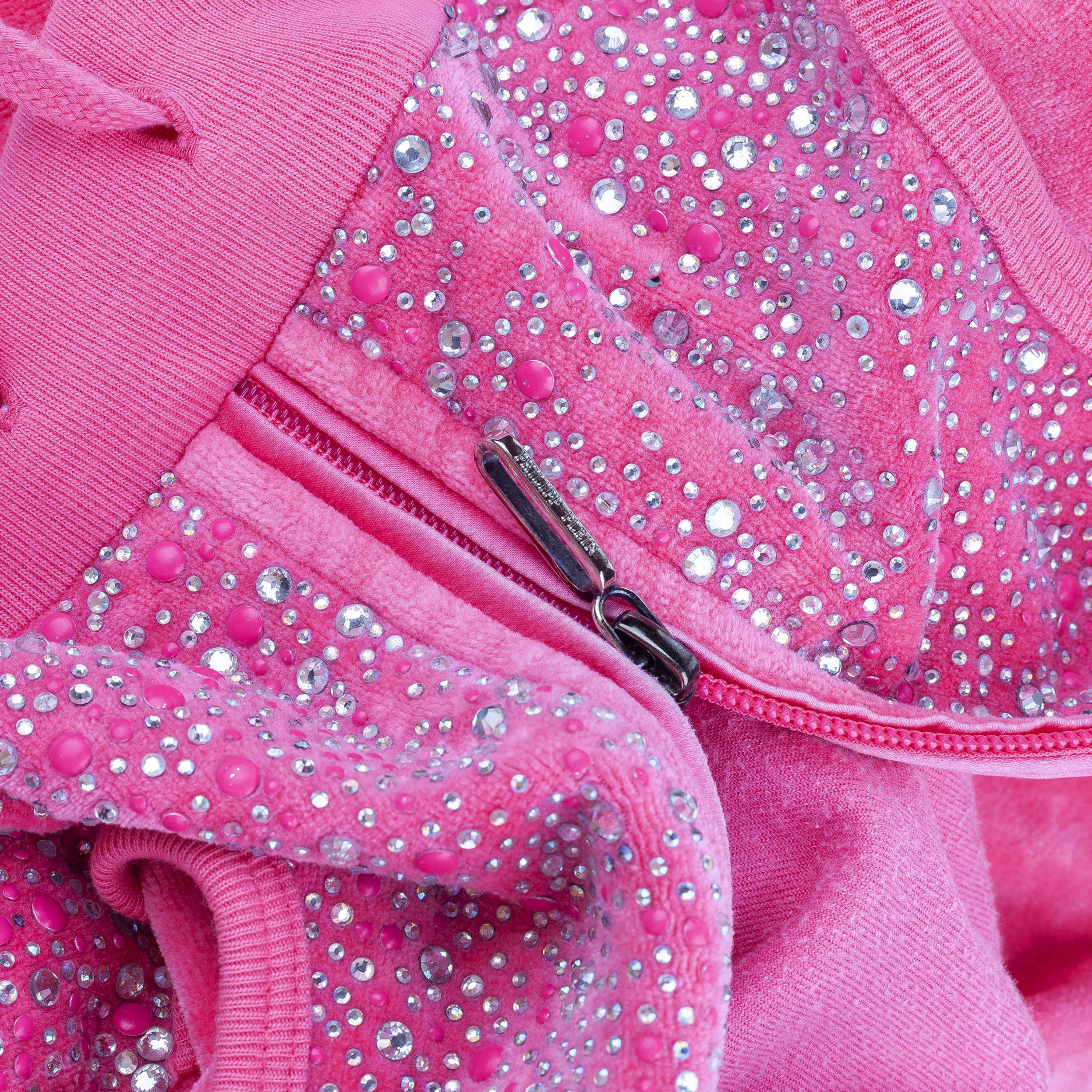 Philipp Plein Philipp Plein Pink Crystal Detail Velvet Short Jumpsuit Size 27" / US 4 / IT 40 - 6 Thumbnail