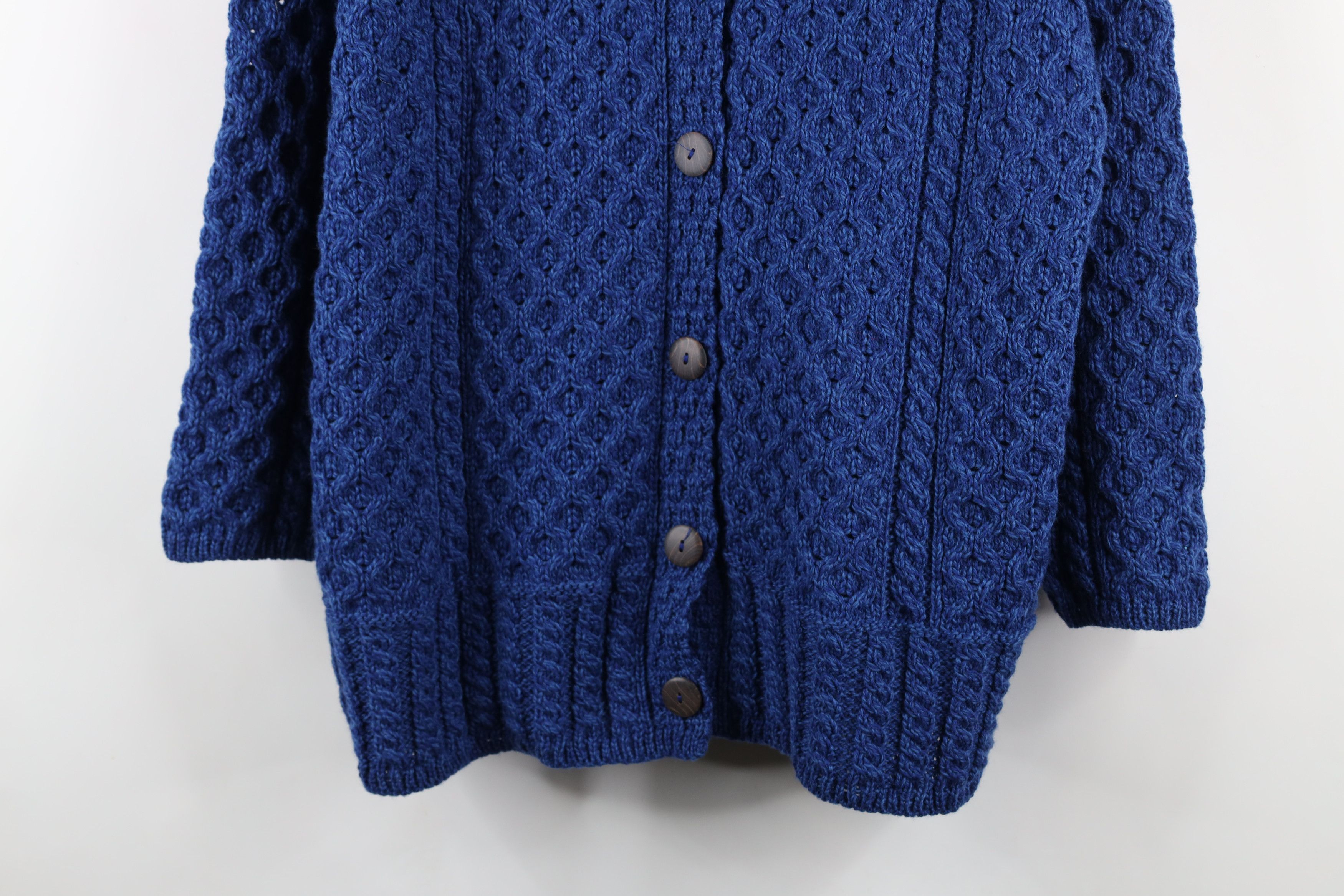 Vintage Vintage 90s Streetwear Cable Knit Fisherman Cardigan Sweater Size L / US 10 / IT 46 - 3 Thumbnail