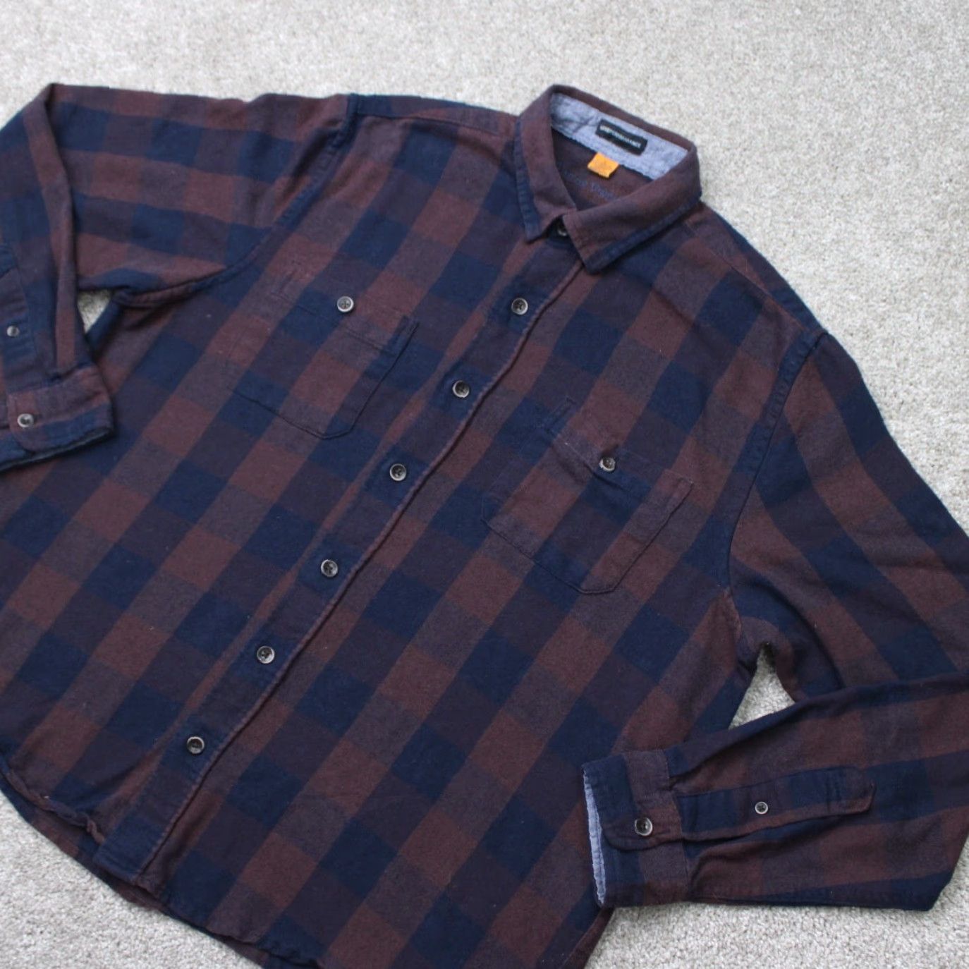 Vintage Tailor Vintage Shirt Mens Large Red/Blue Plaid Flannel Luxe Performance L/S Size US L / EU 52-54 / 3 - 3 Thumbnail
