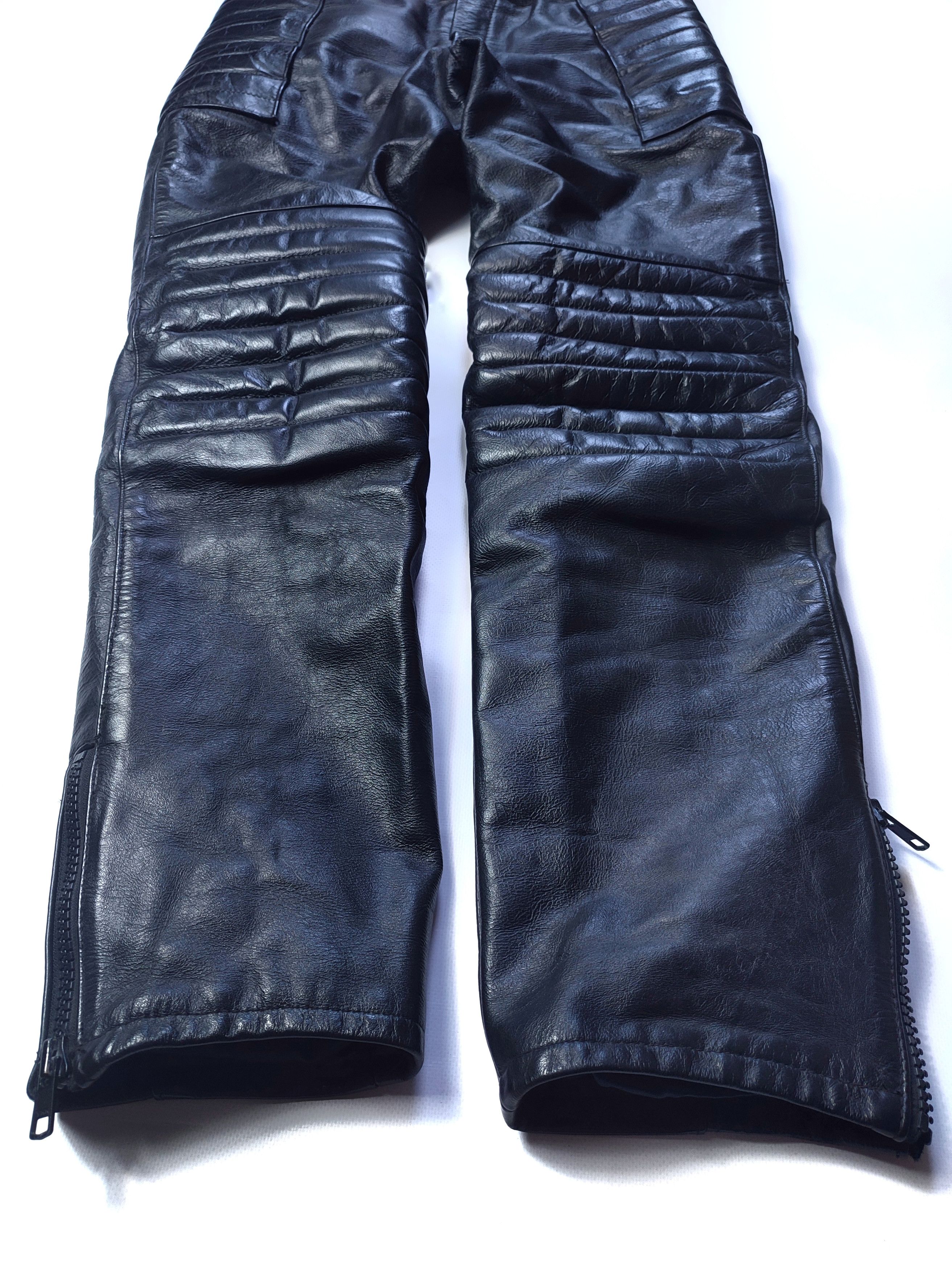 Genuine Leather Vintage Moto Biker Leather Pants Size US 32 / EU 48 - 4 Thumbnail