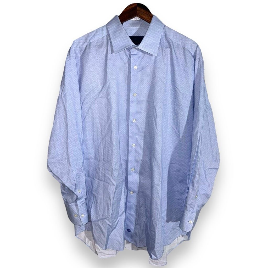 David Donahue David Donahue Light Blue Flower Print Dress Shirt 17.5 32/33 Size US XL / EU 56 / 4 - 1 Thumbnail