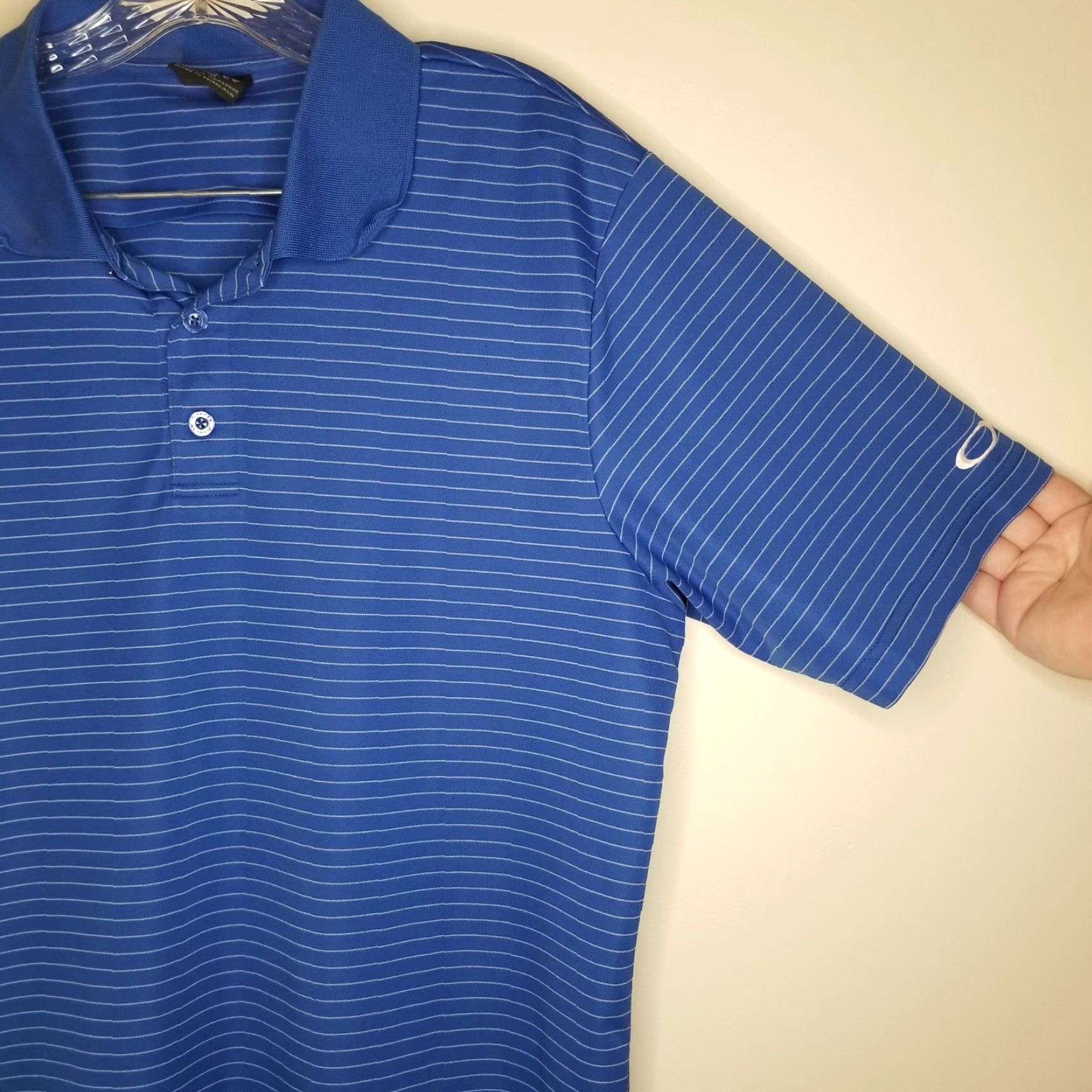 Oakley Oakley Shirt Mens L Blue Striped Activewear Polo Short Sleeve Size US L / EU 52-54 / 3 - 2 Thumbnail