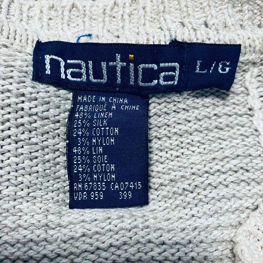 Nautica Vintage Nautica tan plaid linen silk sweater Size US L / EU 52-54 / 3 - 4 Thumbnail