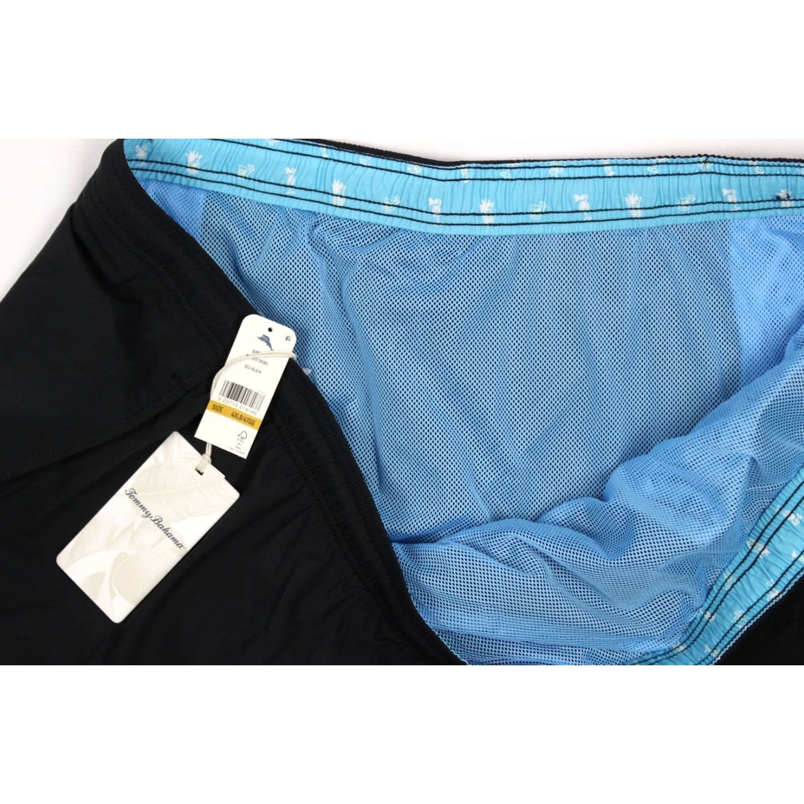 Tommy Bahama VINTAGE Tommy Bahama Men's Naples Shore Swim Trunks 4XLB Black Lined Drawstring Pockets Beach BR924661 Size US 39 - 3 Thumbnail
