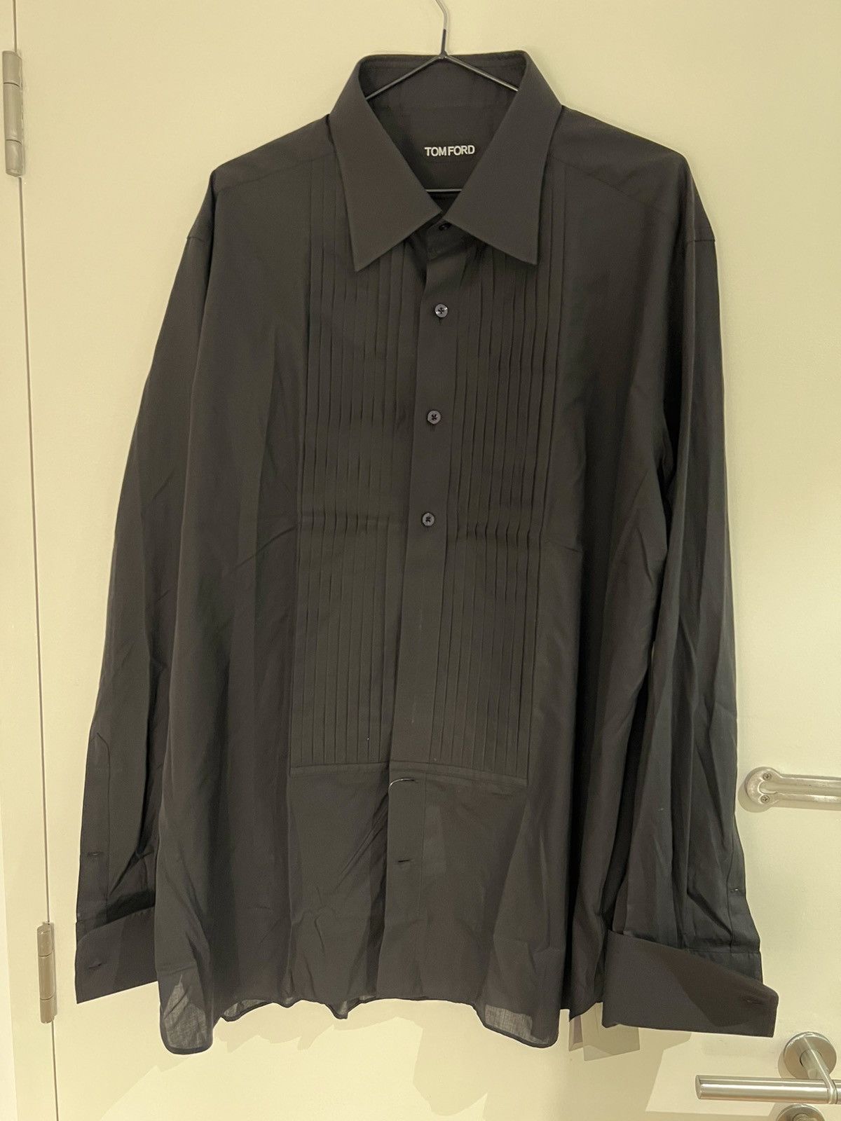 Tom Ford TOM FORD Black Dress tuxedo Shirt 18 46 Cotton Long Sleeves Size US XXL / EU 58 / 5 - 1 Thumbnail