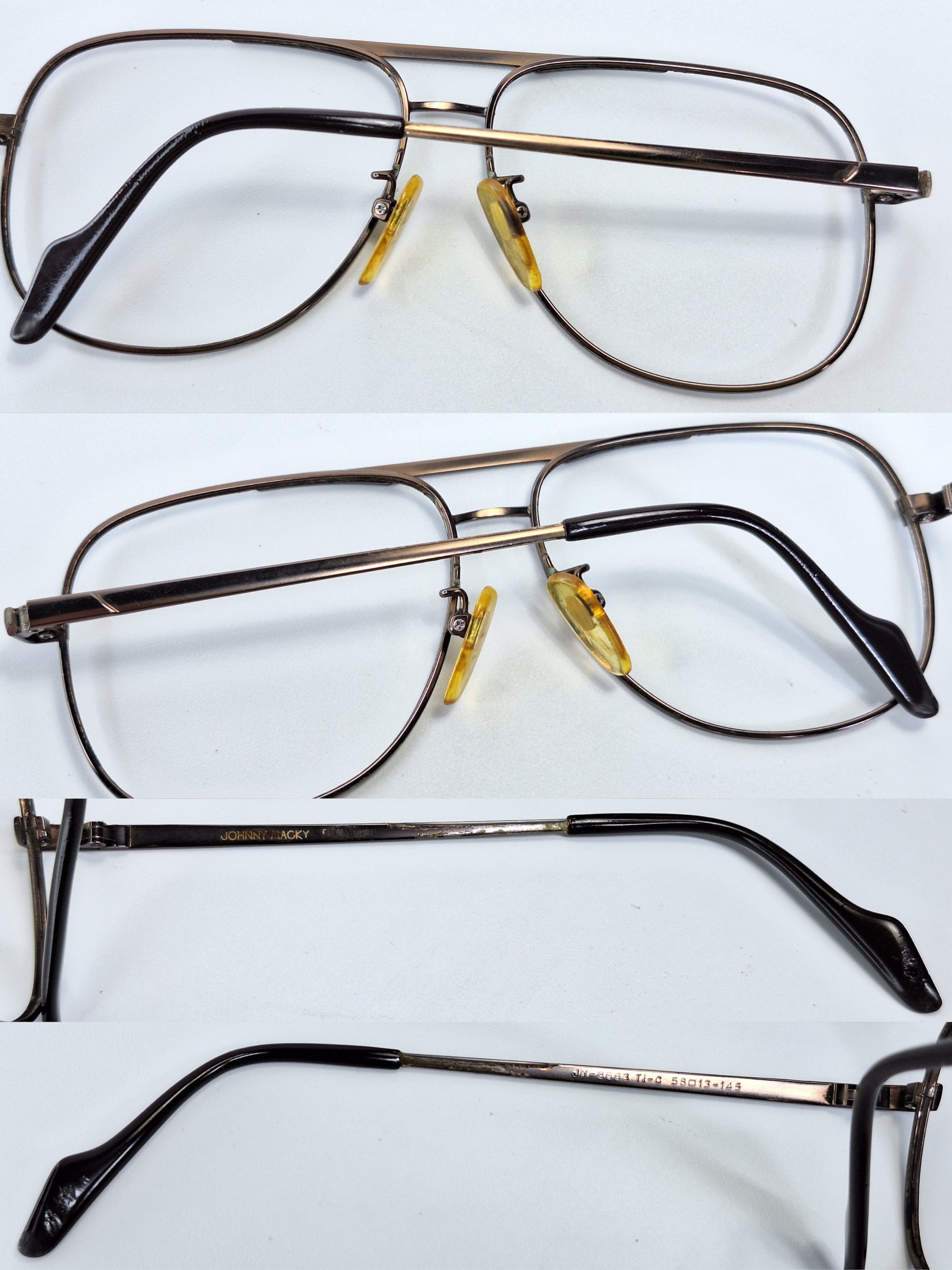Vintage Johnny Macky JM-85 Titanium Double Bridge Eyeglass Frame Size ONE SIZE - 3 Thumbnail