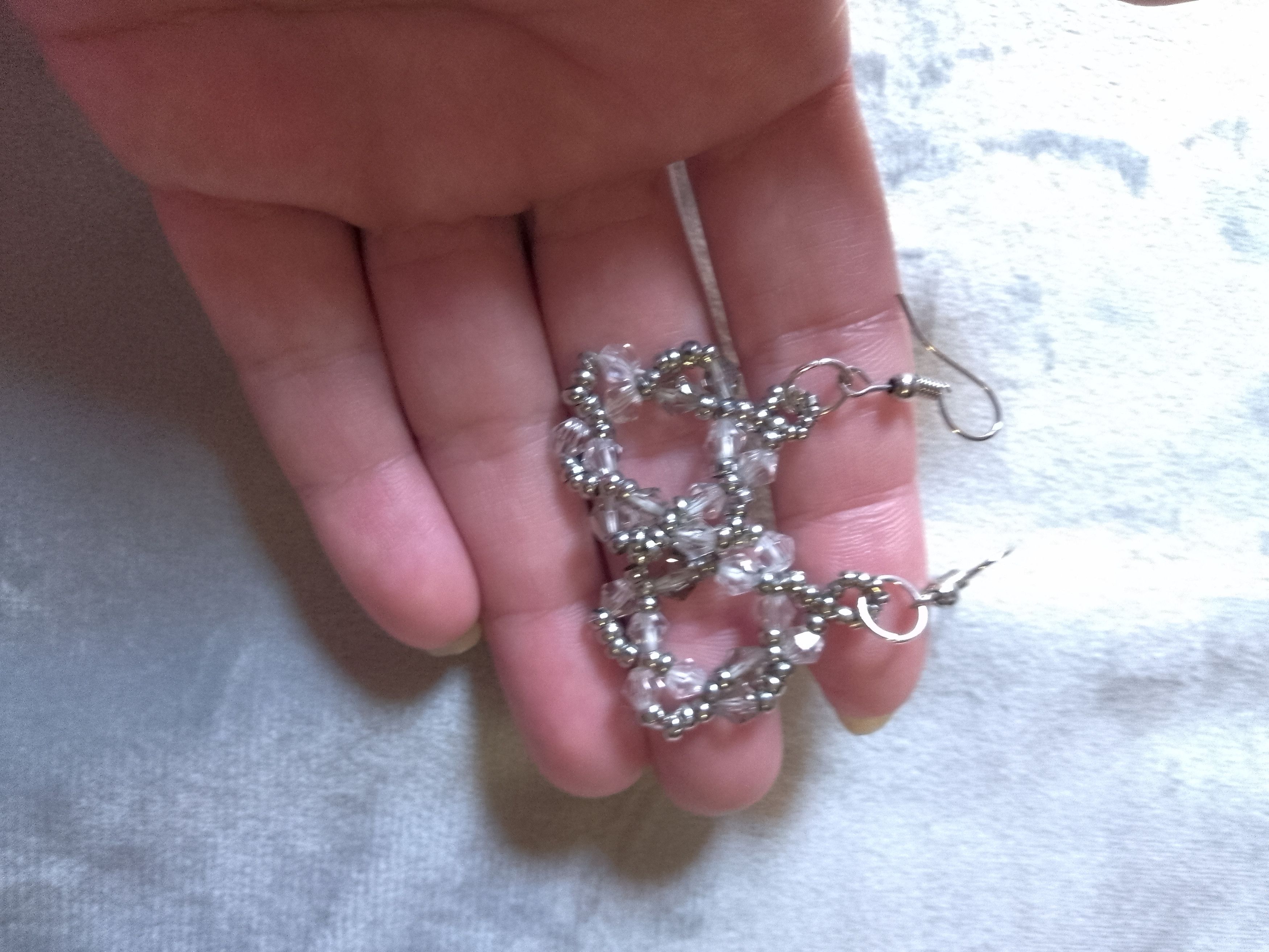 Handmade Necklace/rosary. Crystal, steel. Earrings. Religious Size ONE SIZE - 4 Thumbnail