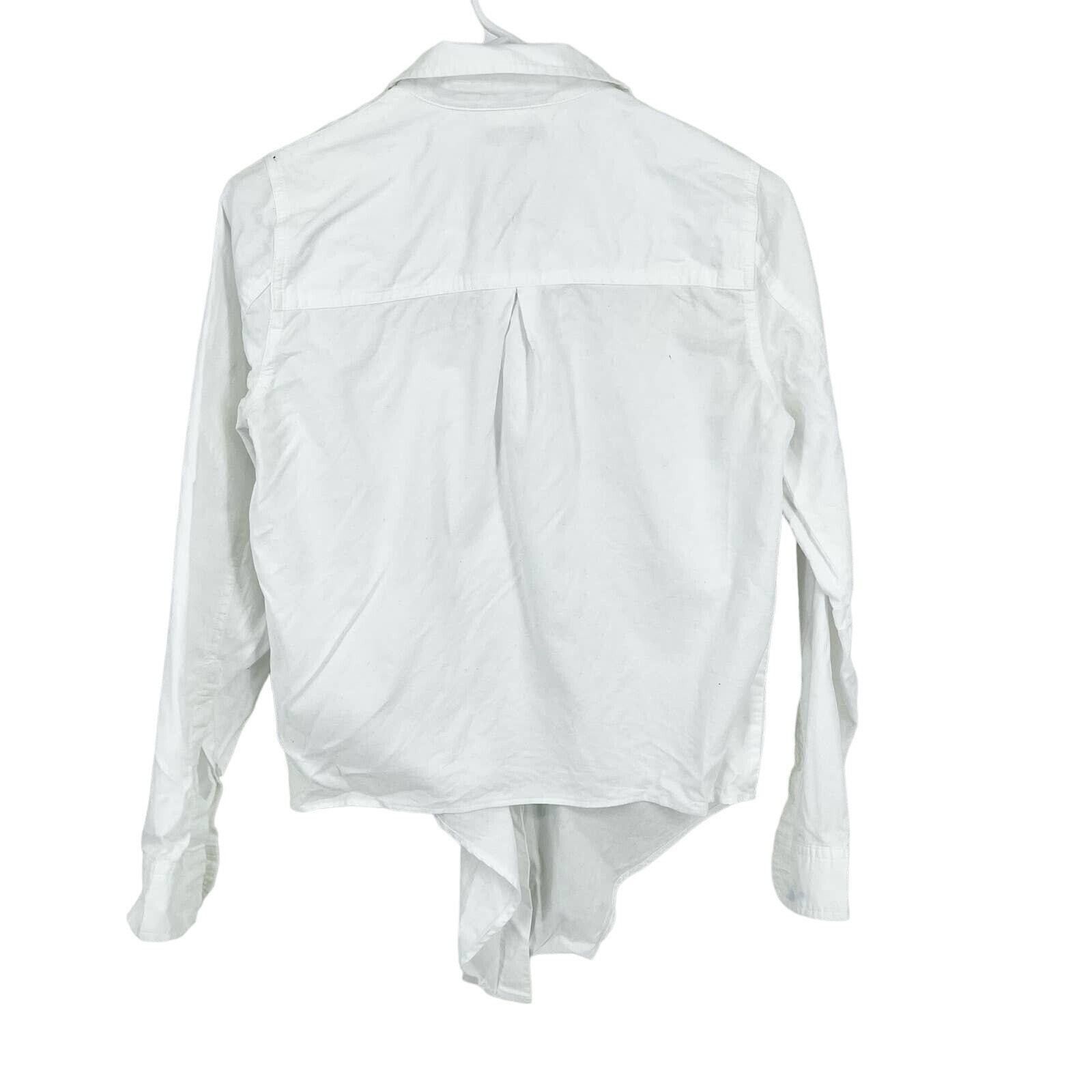 Madewell Madewell XS Button Down White Tired Front Long Sleeve Casual Size XS / US 0-2 / IT 36-38 - 6 Thumbnail