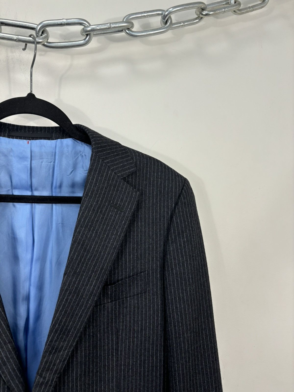 Suitsupply Suitsupply Men’s Pinstripe Gray 2-Buttons Wool Blazer Jacket Size 40L - 7 Thumbnail