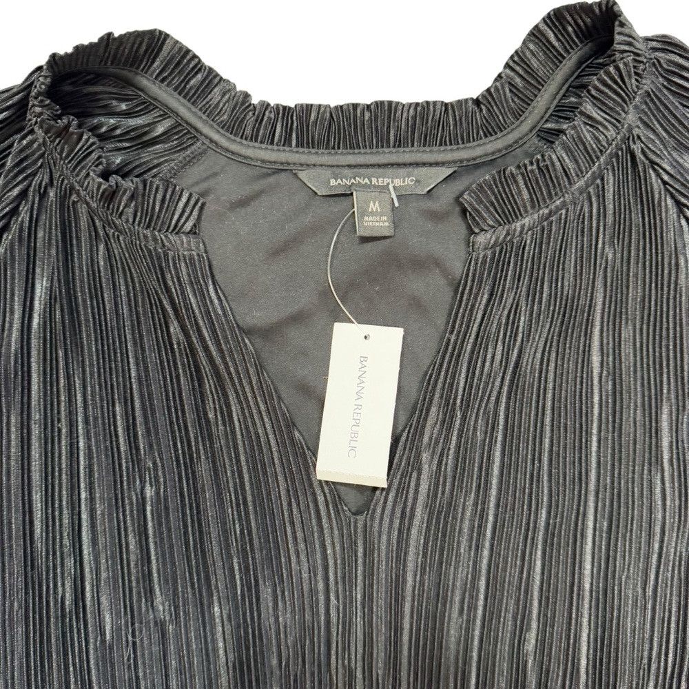 Banana Republic NWT New $119 Banana Republic Plisse Swing Black Long Sleeve Size M / US 6-8 / IT 42-44 - 7 Thumbnail