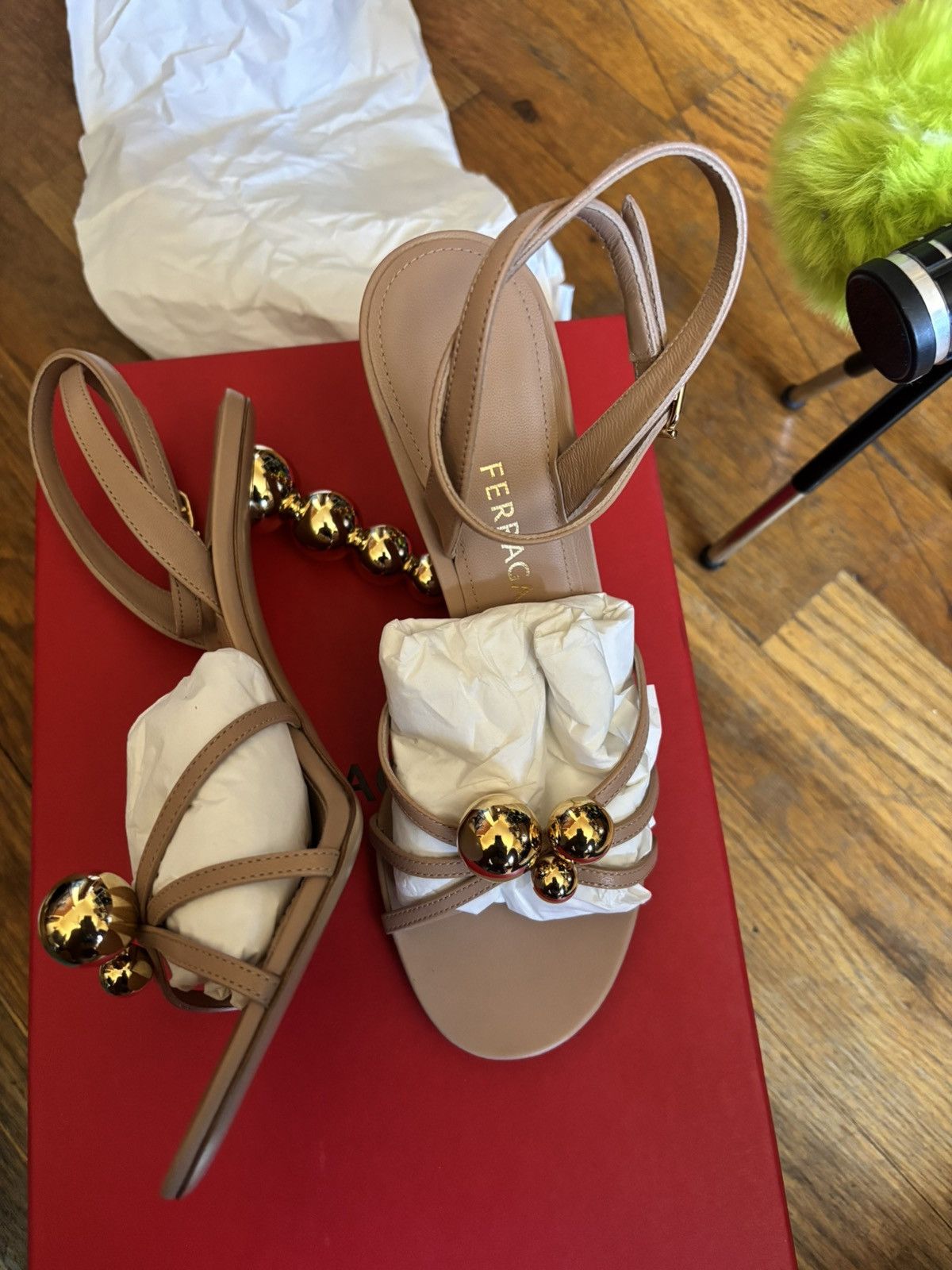 Salvatore Ferragamo Ferragamo spherical heel sandal Size US 7.5 / IT 37.5 - 3 Thumbnail