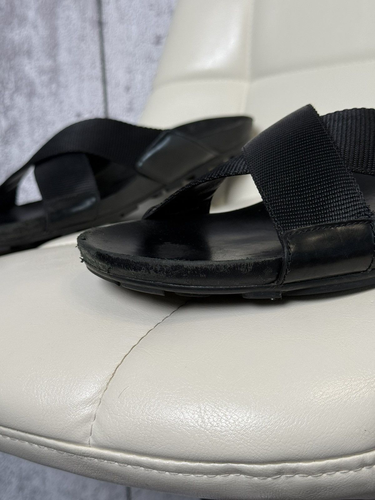 Prada Prada Sport Black Cross Strap Slide Men’s Sandals Metal Logo Size US 11.5 / EU 44-45 - 3 Thumbnail