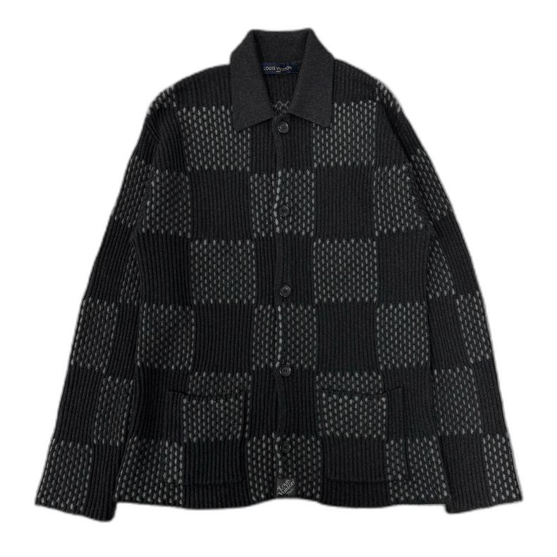Louis Vuitton Louis Vuitton Black Checkered Cardigan Size US L / EU 52-54 / 3 - 1 Thumbnail