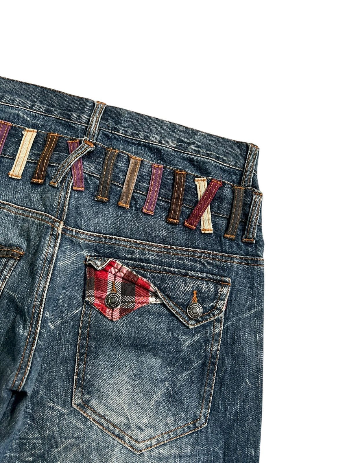 Japanese Brand × Kapital × Vintage Double Waist Nylaus Japanese Punk Style Denim Jeans Size US 32 / EU 48 - 13 Thumbnail