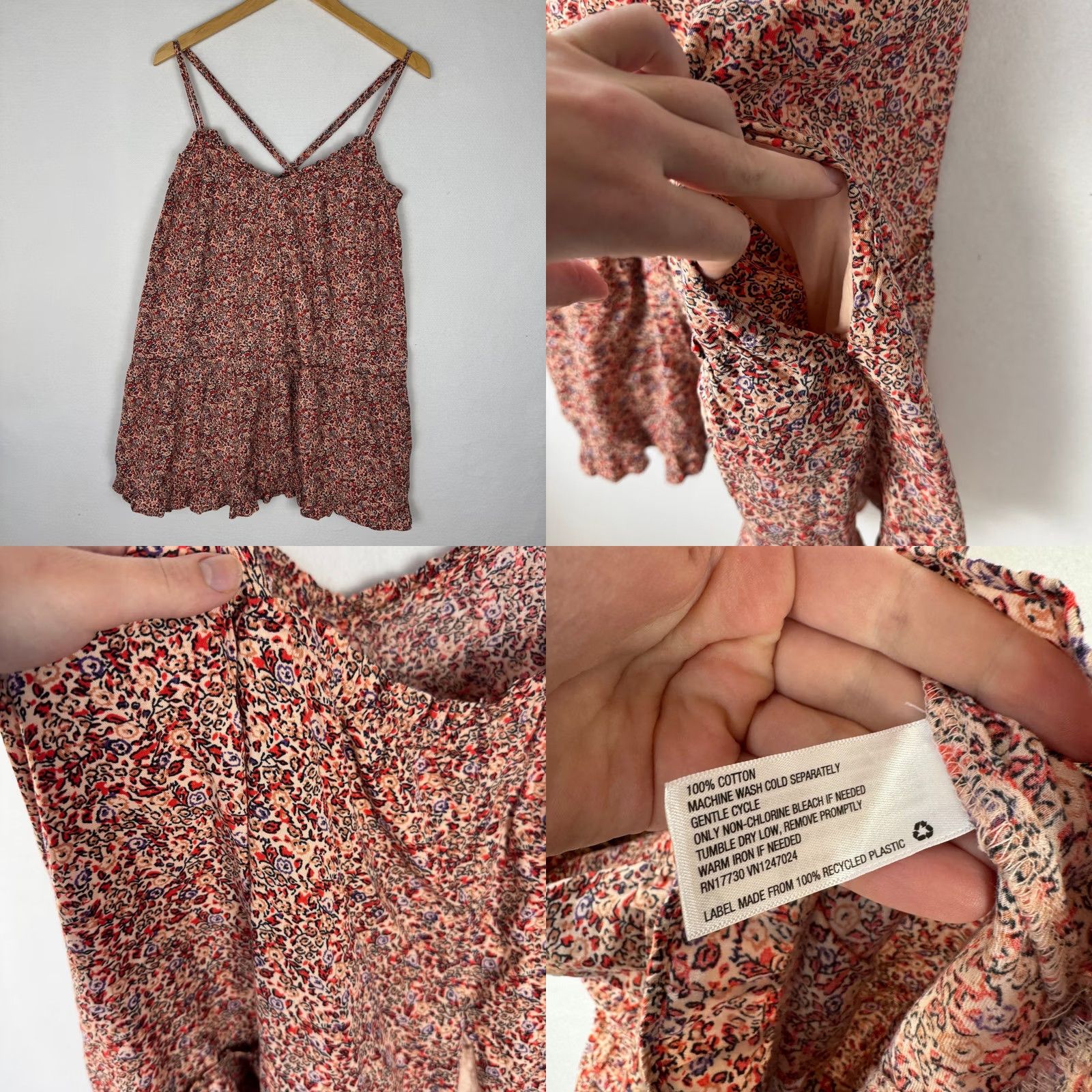 Vintage Universal Thread Pink Floral Pintuck Mini Dress L Size L / US 10 / IT 46 - 8 Thumbnail