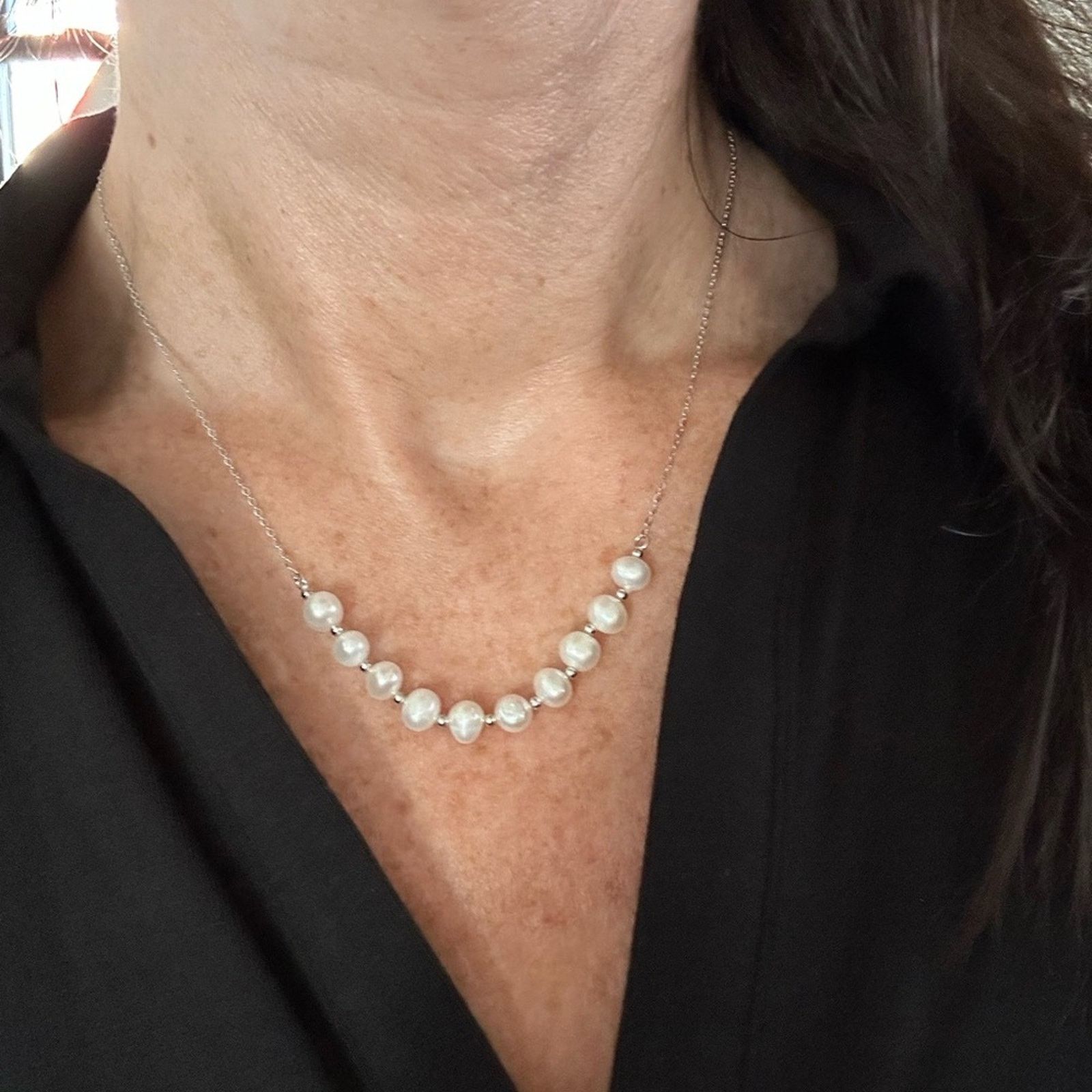 Other NEW .925 Sterling Silver Pearl Beaded Necklace - $109 Size ONE SIZE - 2 Thumbnail