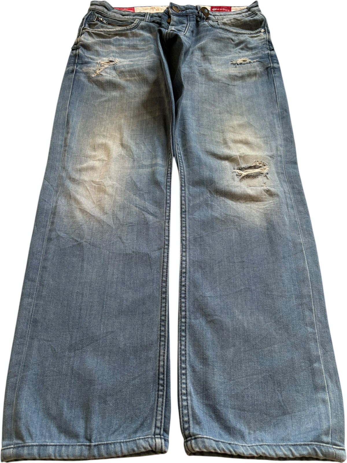 Japanese Brand Vintage Japanese Brand Blue Wash Ripped Loose Jeans Size US 34 / EU 50 - 1 Thumbnail