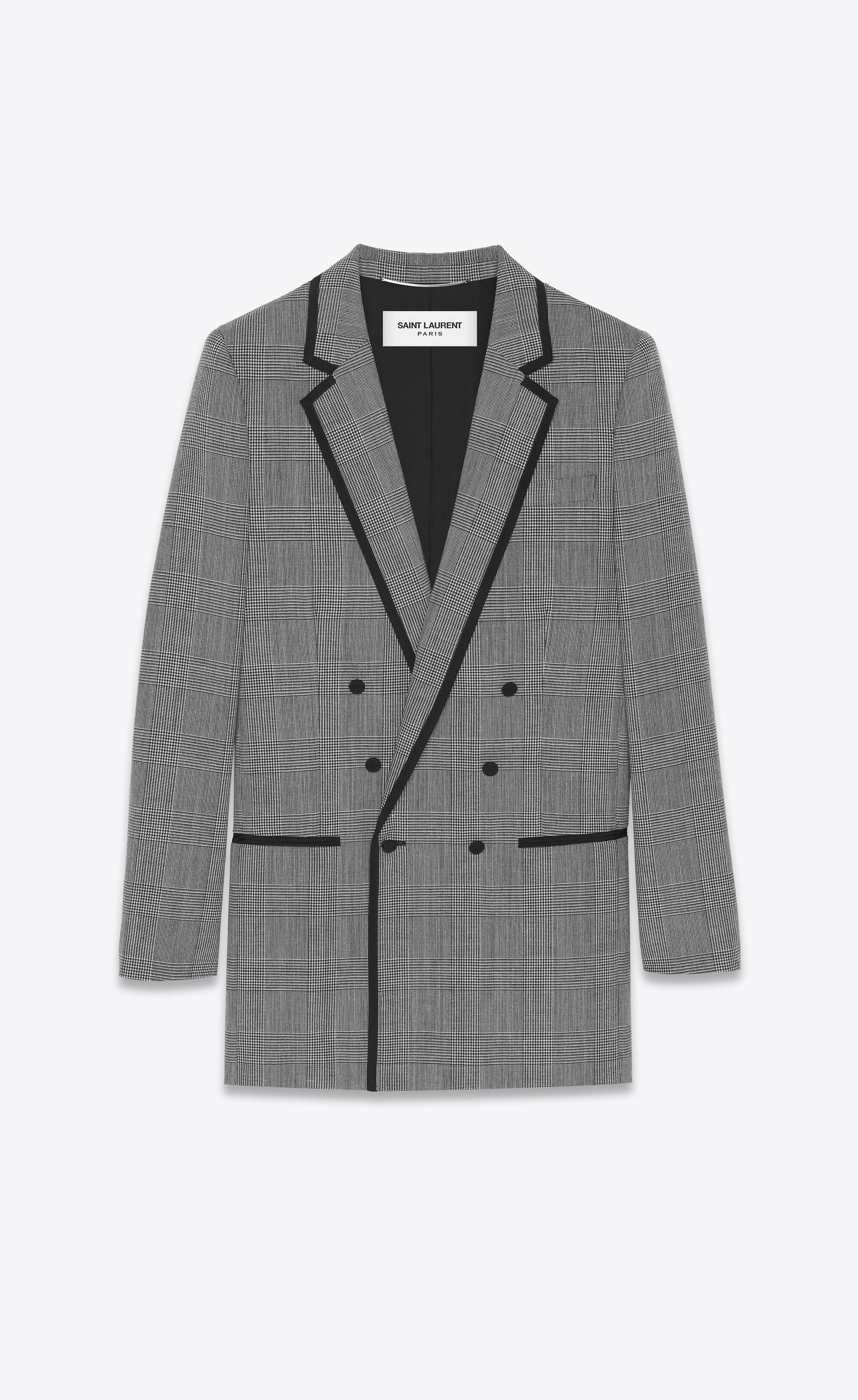 o1bcso1str0125 Long Double Breasted Jacket in Grey