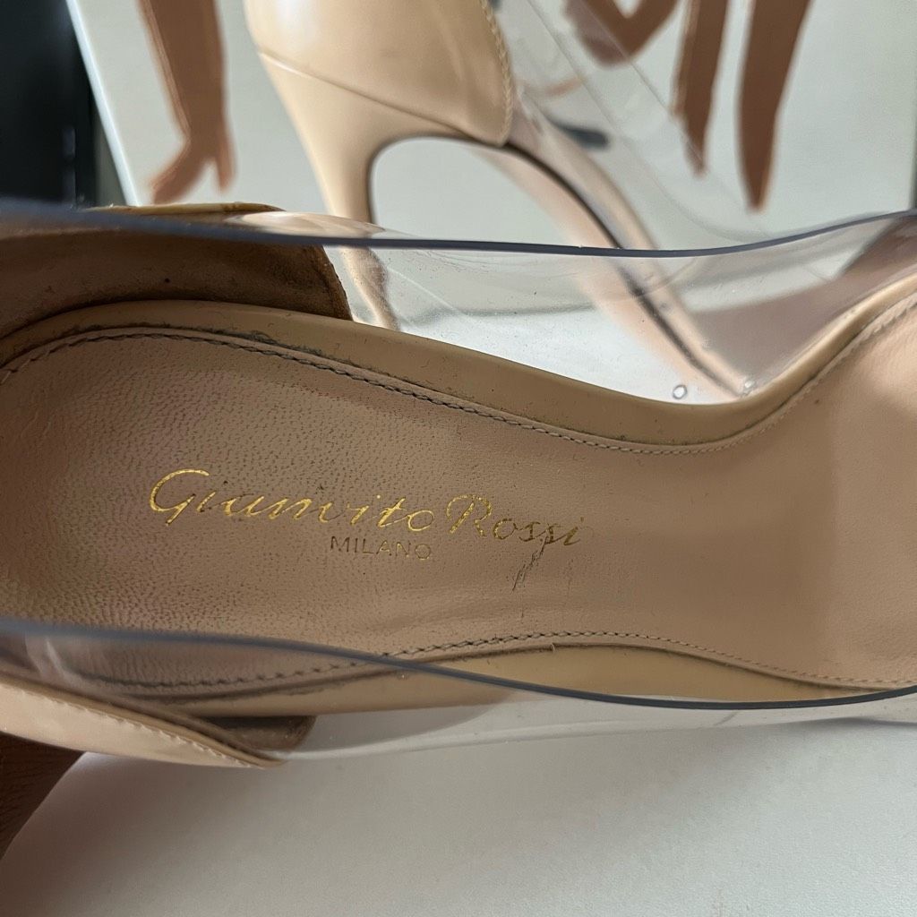Gianvito Rossi Gianvito Rossi Plexi 105 Black Nude Leather Stiletto Heel PV Size US 6 / IT 36 - 7 Thumbnail