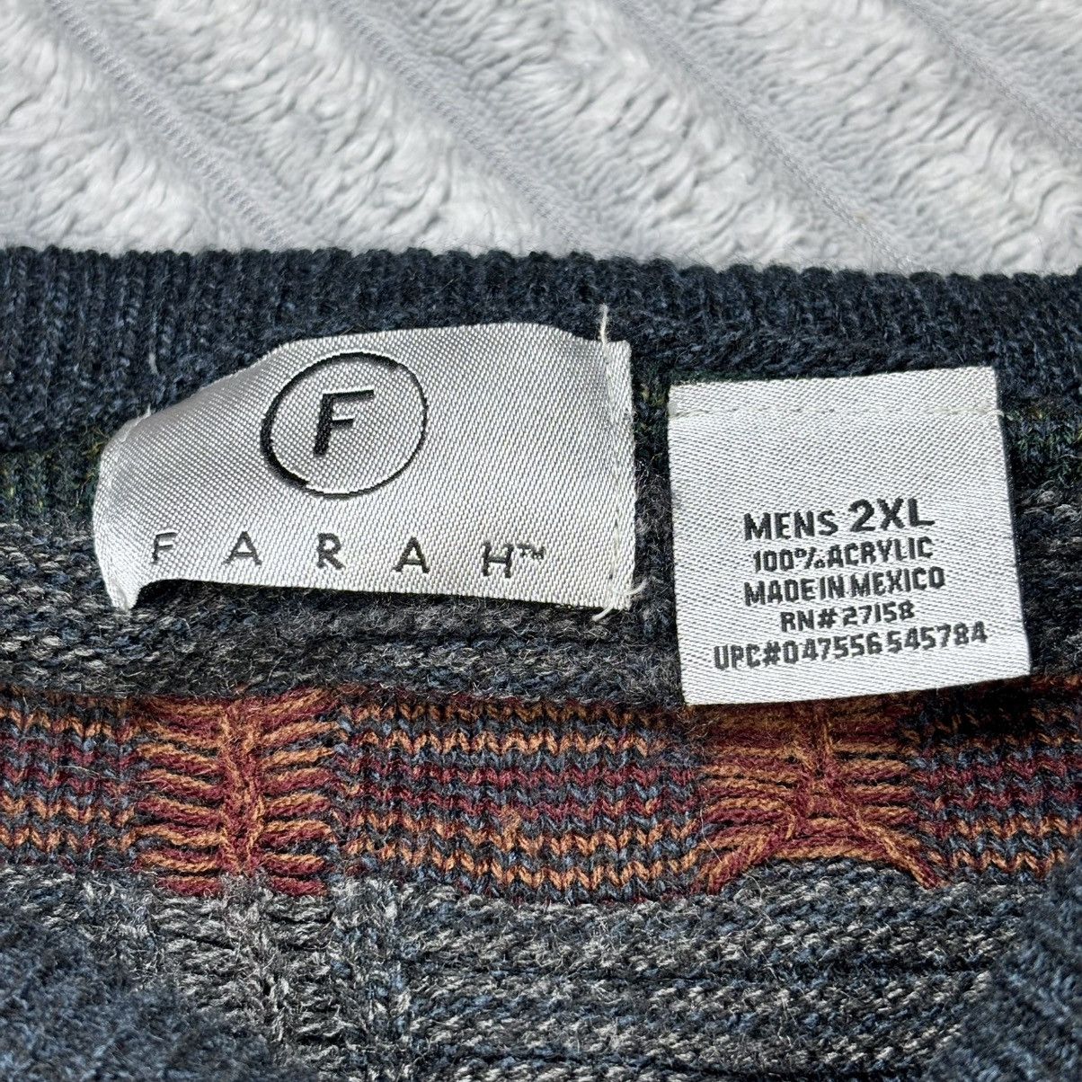 Farah Farah Mens 2xL VTG 90s Textured Multicolored KnitSweater Size US XXL / EU 58 / 5 - 2 Thumbnail