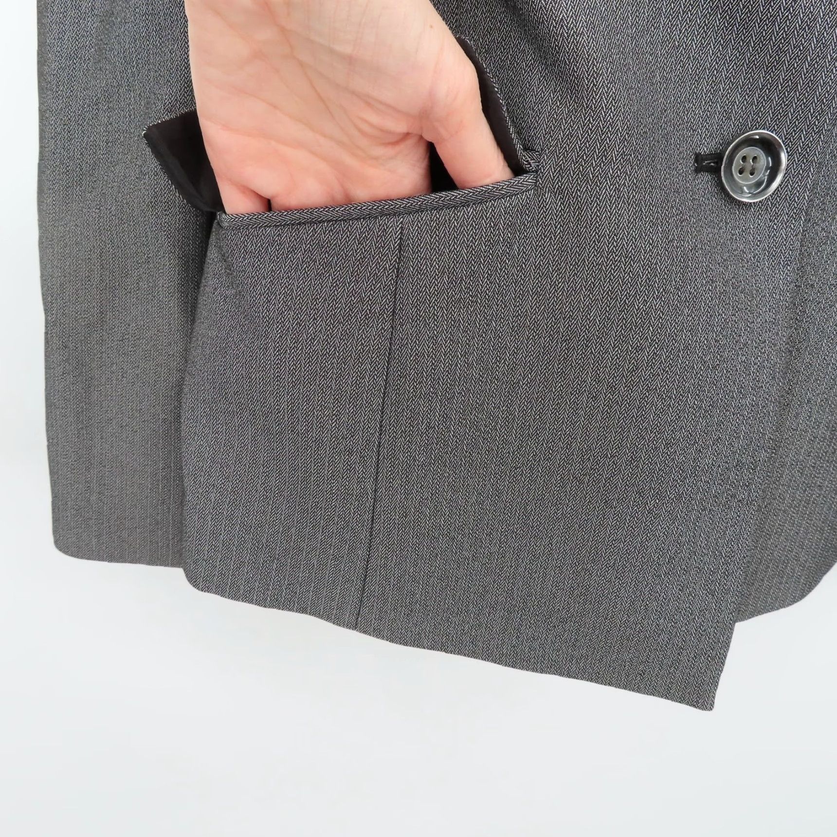 Vintage VINTAGE Le Suit Womens Gray 3 Button Collared Suit Jacket Coat Has Pockets 4P Petite/Petites Womens Size S / US 4 / IT 40 - 4 Thumbnail