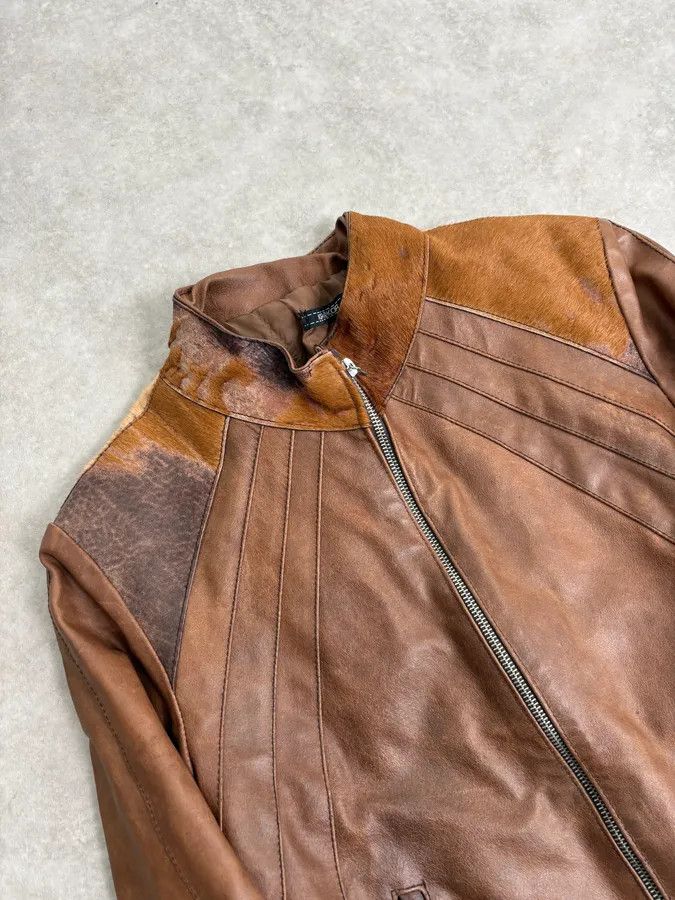 Vintage Artisanal Pony Hair Brown Leather Jacket Size US XS / EU 42 / 0 - 5 Thumbnail