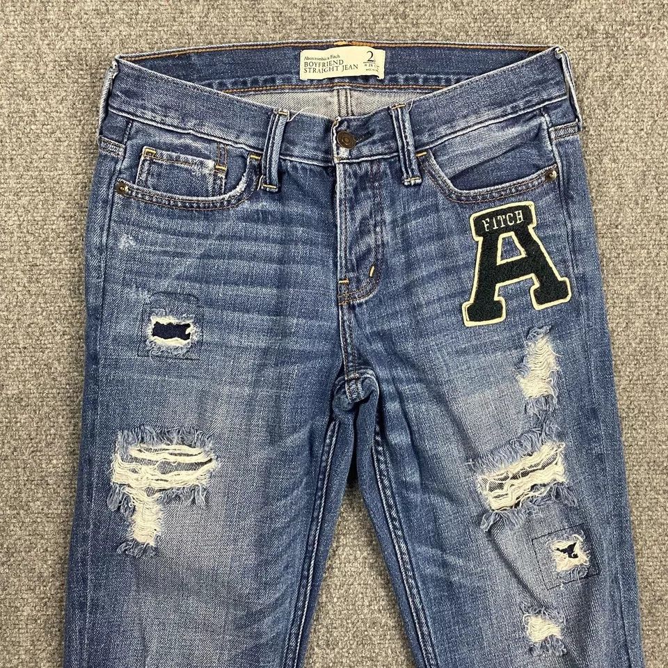 Abercrombie & Fitch Abercrombie & Fitch Jeans Women's 2 Boyfriend Straight 26x25 Size 26" / US 2 / IT 38 - 2 Thumbnail