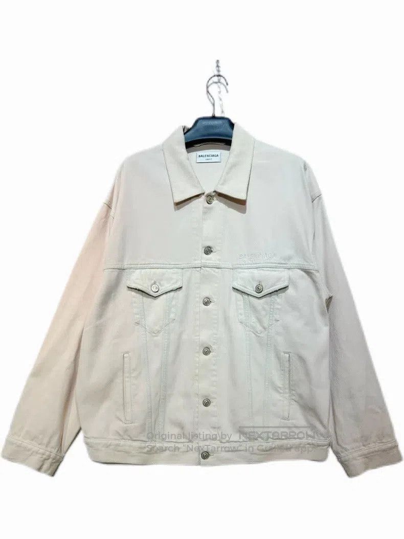Balenciaga Balenciaga Beige Denim Jacket Size US XS / EU 42 / 0 - 1 Thumbnail