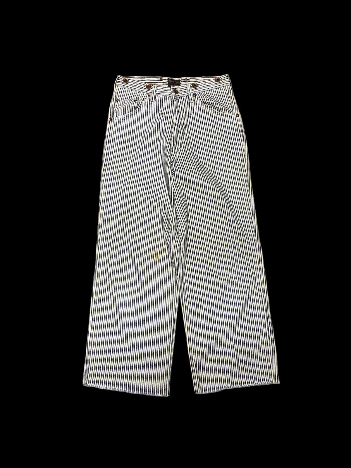 Japanese Brand BAGGY⚡️⚡️STRIPED BLUE WAY CARPENTER DENIM Size US 28 / EU 44 - 1 Thumbnail