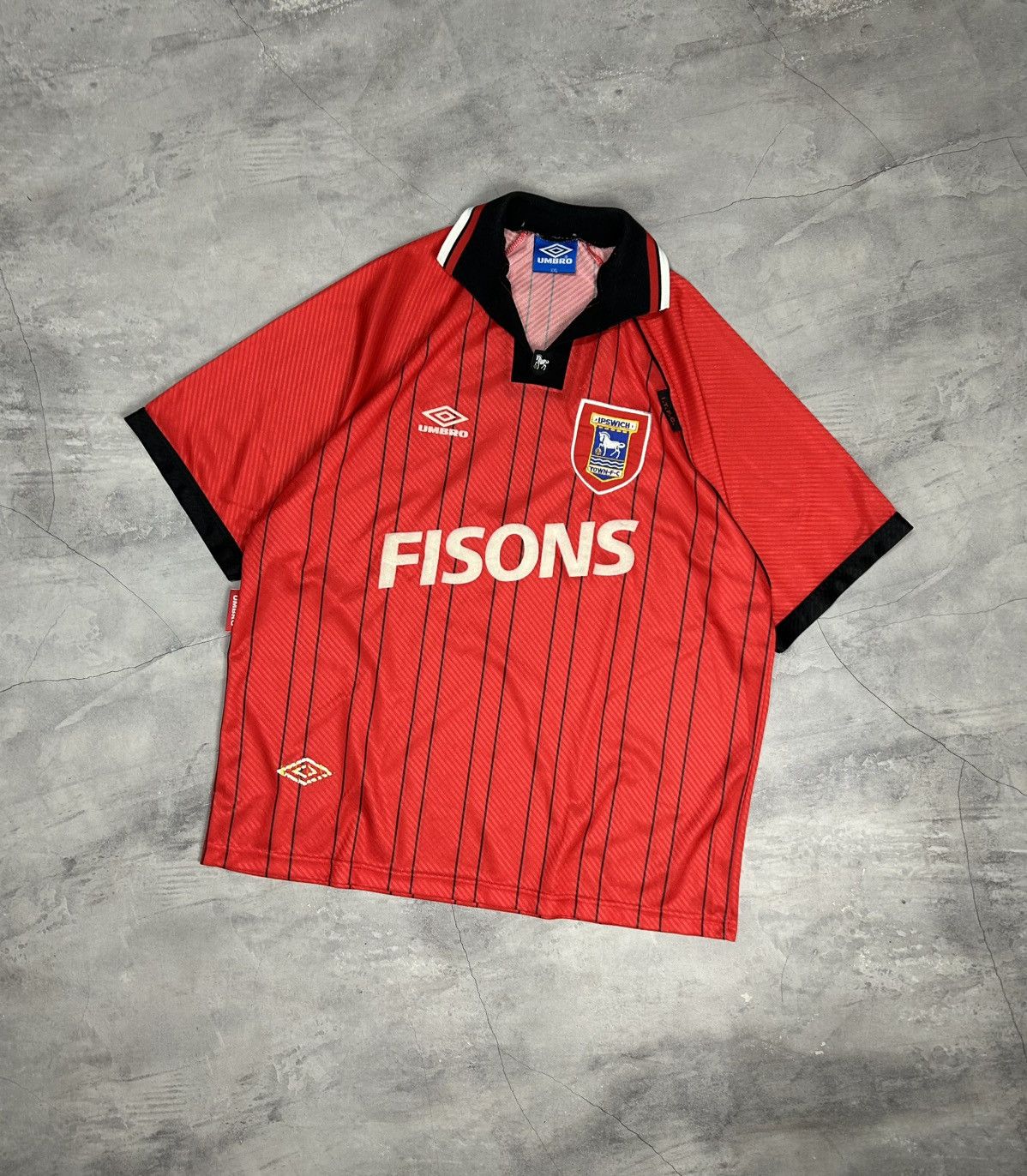 Umbro Ipswich Town Soccer Jersey Umbro Football Shirt RARE 1993/95 Size US XXL / EU 58 / 5 - 1 Thumbnail