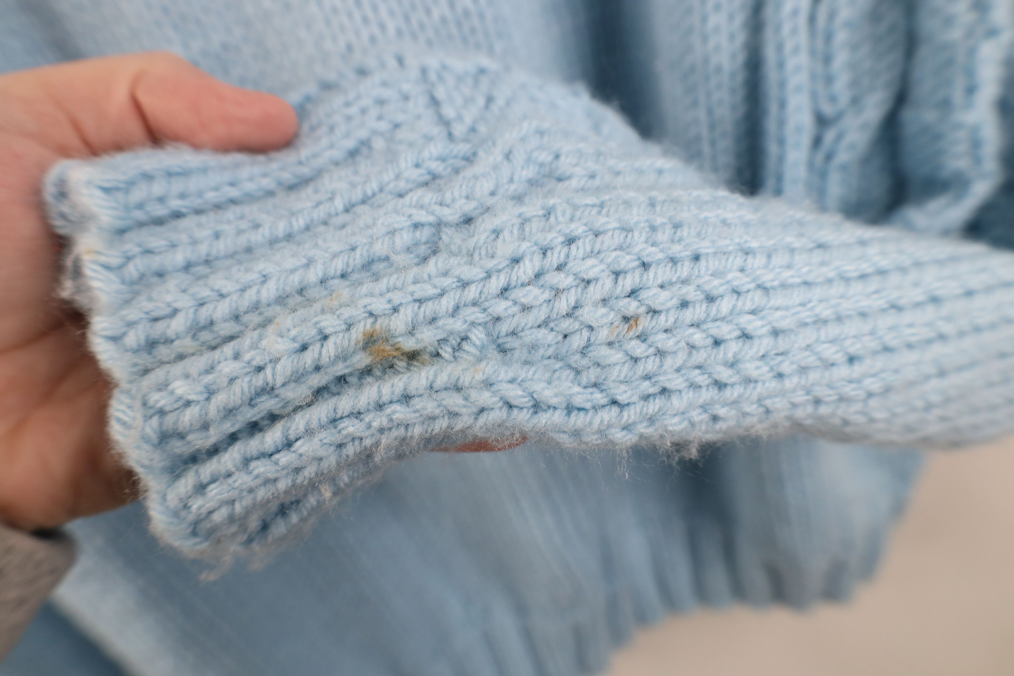 Vintage Vintage 70s Streetwear Chunky Ribbed Cable Knit Sweater Blue Size XXL / US 16-18 / IT 52-54 - 8 Thumbnail