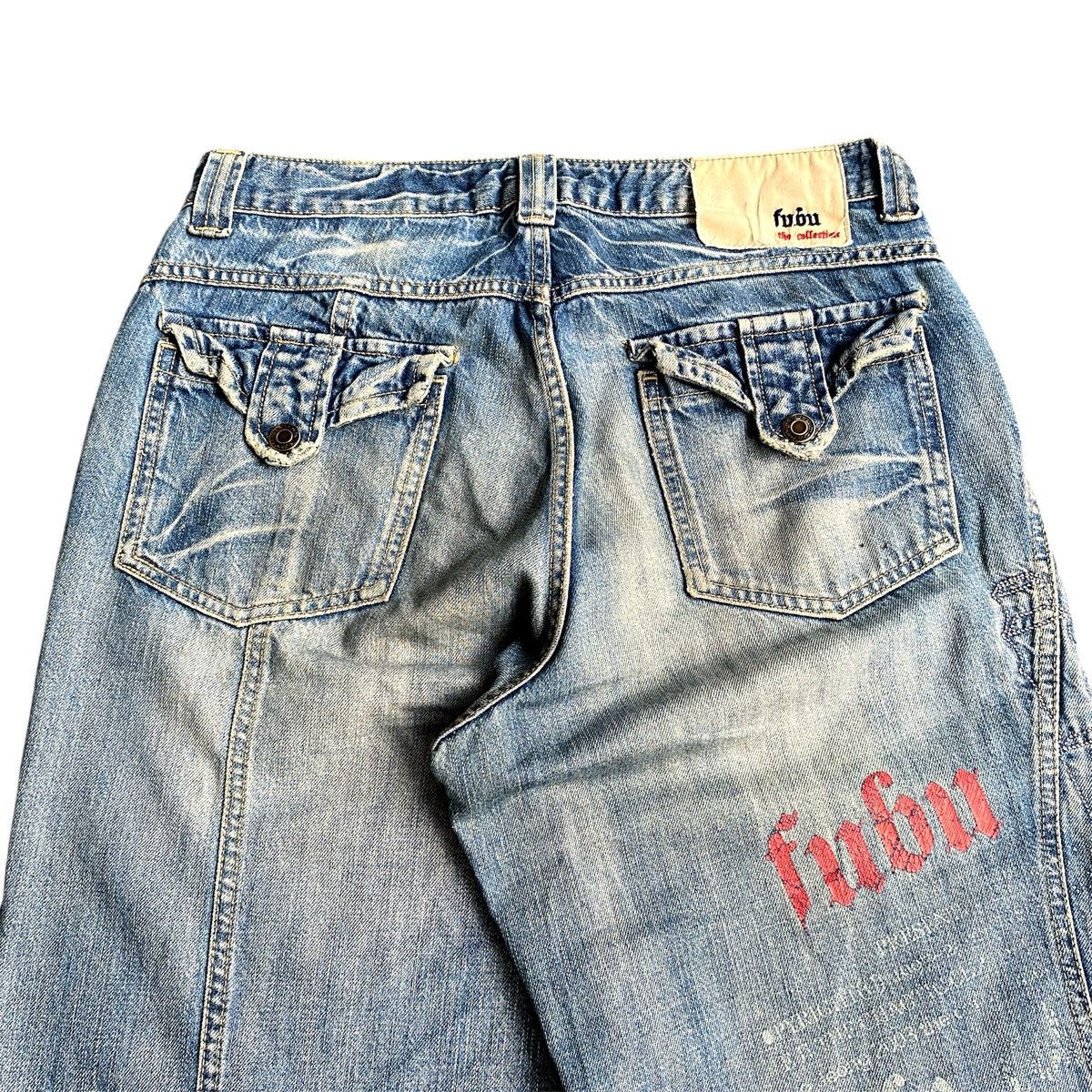 Fubu × JNCO × Southpole 2000s Rare Fubu Wide Leg Distressed Wash Baggy Jeans Y2K Size US 32 / EU 48 - 4 Thumbnail
