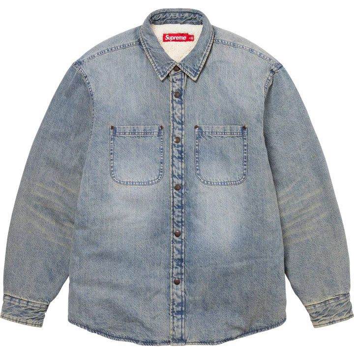 Supreme Supreme Faux Shearling Lined Work Shirt Size US S / EU 44-46 / 1 - 2 Thumbnail