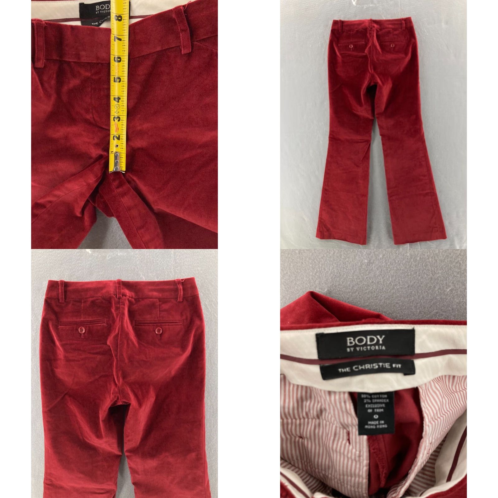 Vintage VINTAGE Body By Victoria Womens Dress Pants 0 Red Flared Cotton Blend Bohemian Size 25" / US 0 / IT 36 - 8 Thumbnail