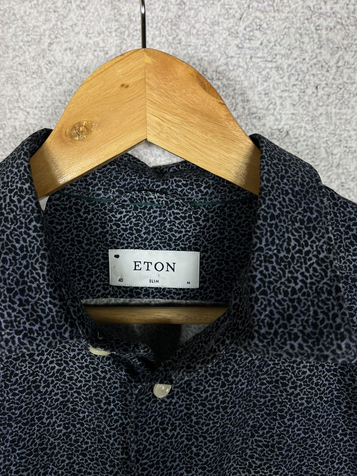 Eton Eton Tiger Print Pattern Slim Dress Shirt Size US M / EU 48-50 / 2 - 4 Thumbnail
