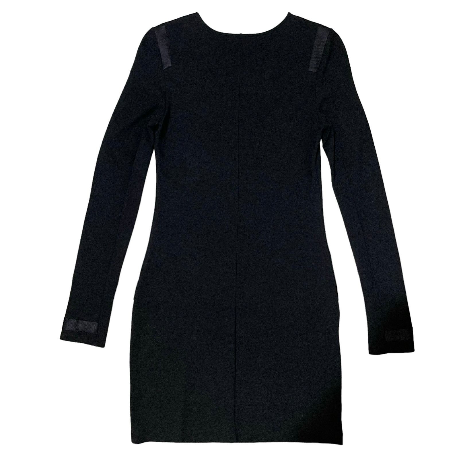 Theory Theory Vintage Black Drop-Waist Long-Sleeve Shift Midi Dress Size M / US 6-8 / IT 42-44 - 3 Thumbnail