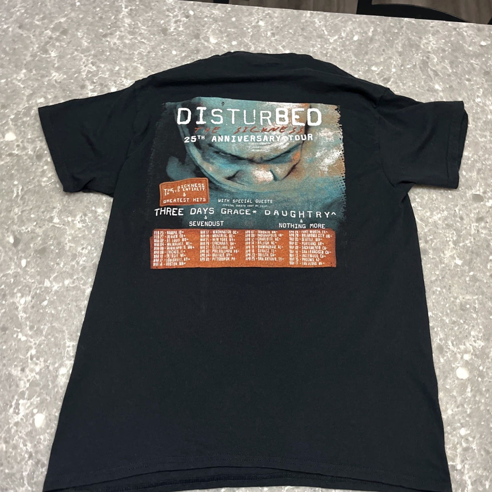 Vintage Disturbed The Sickness 25th Anniversary Tour Graphic Band T Shirt Medium Mens Black Cotton Crew Neck Short Sleeve Suna Vintage No Size US M / EU 48-50 / 2 - 6 Thumbnail