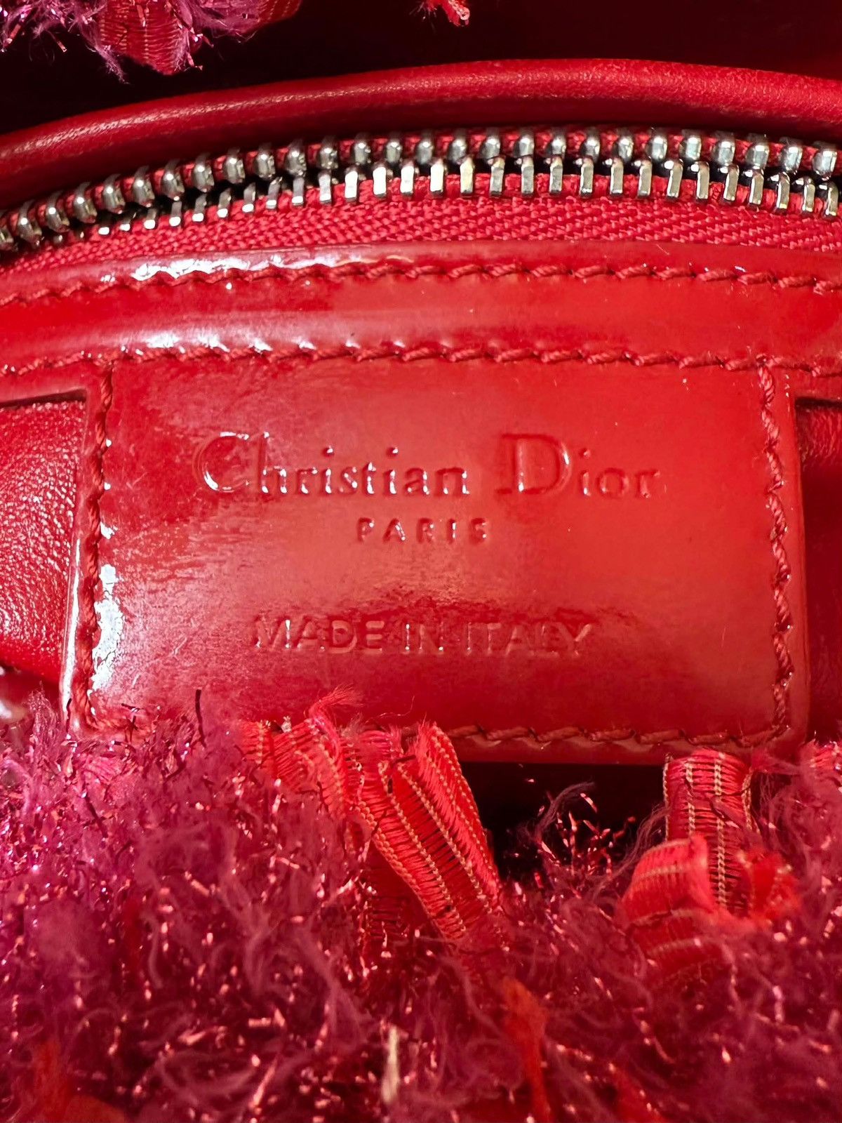 Dior Christian Dior 2012 Tweed Fringe Rhinestone Lady Dior Bag Size ONE SIZE - 10 Thumbnail