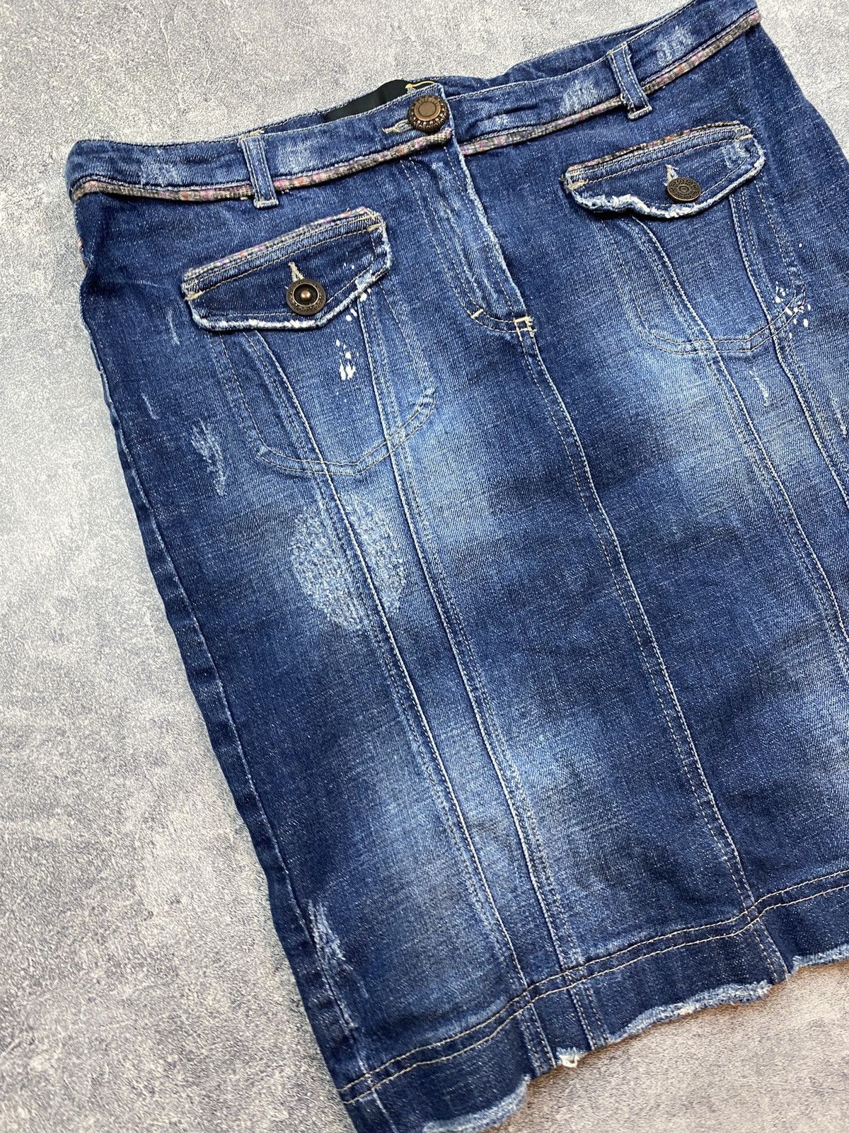 Just Cavalli × Roberto Cavalli Vintage Roberto Cavalli Denim Skirt Just Cavalli Size 32" / US 10 / IT 46 - 3 Thumbnail