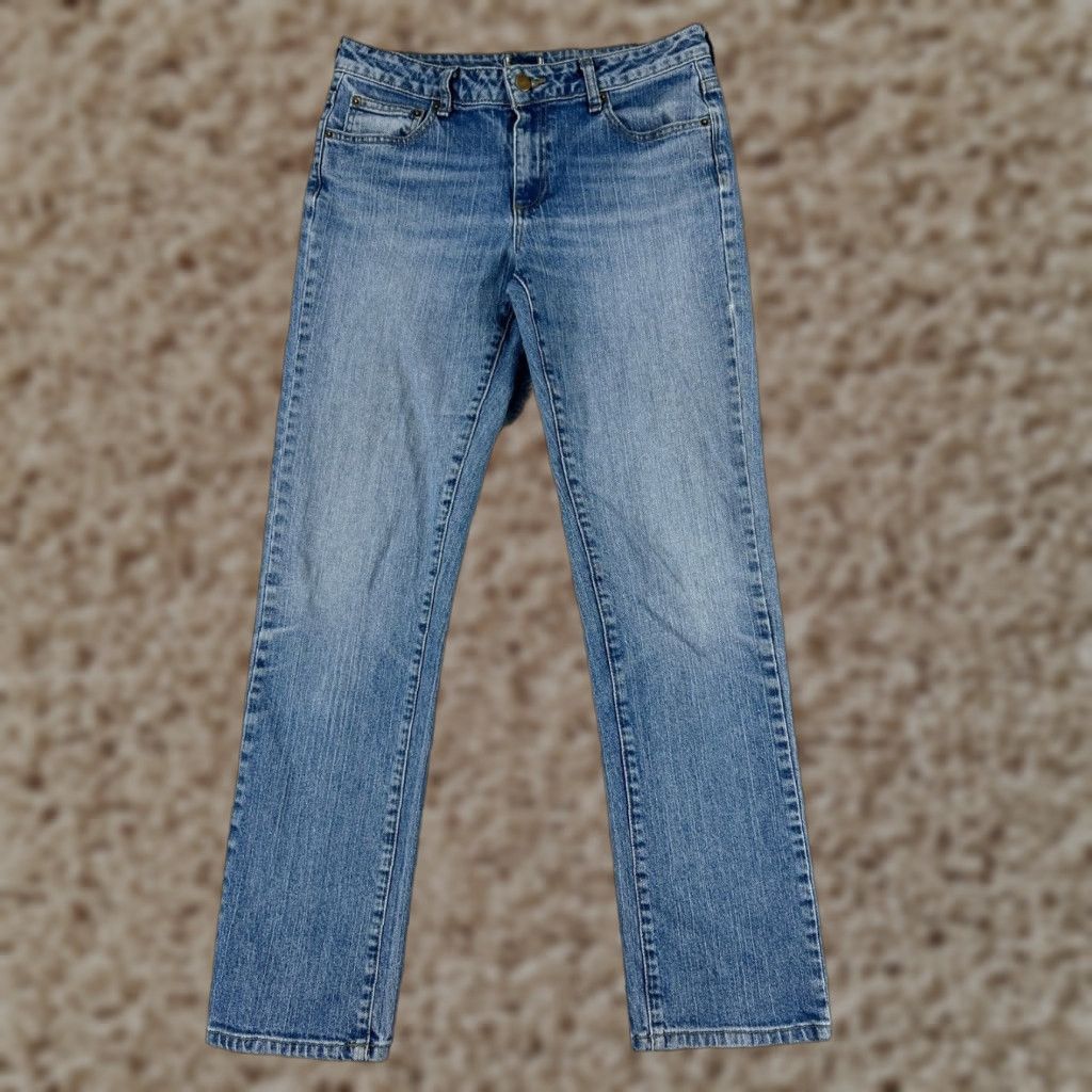 Vintage Garnet Hill Jeans Women 28 Blue Denim 28x30 Straight Mid Rise 100% Cotton Relaxed 5-Pocket Denim Jeans Women Size 28" / US 6 / IT 42 - 1 Thumbnail