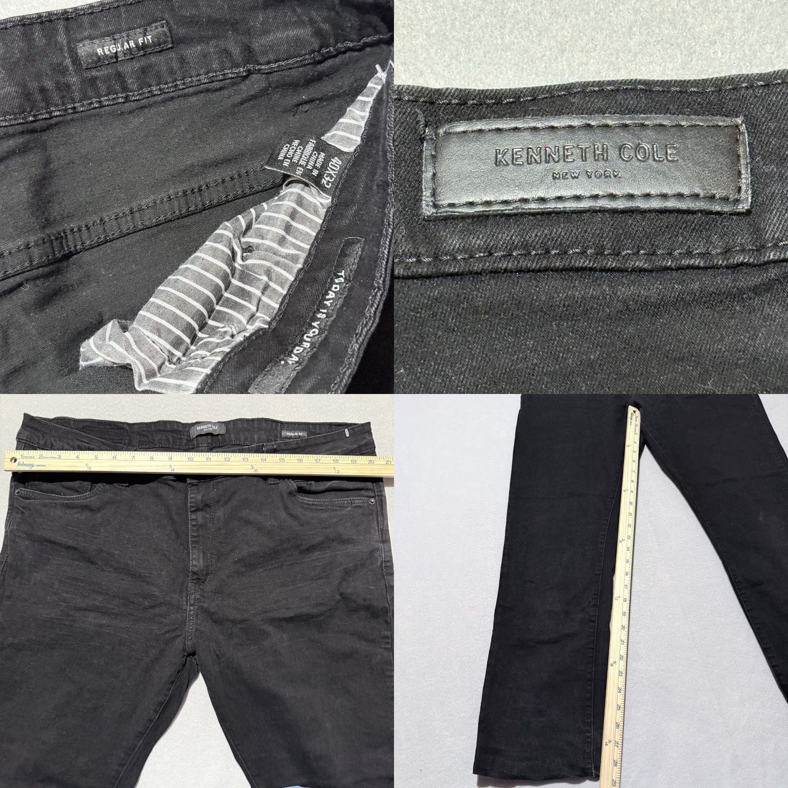 Denime VINTAGE Kenneth Cole Today Is Your Day Skinny Jeans Black Denim Slim Fit 40X32 Men Jeans Black 40 Mens Size US 40 / EU 56 - 9 Thumbnail