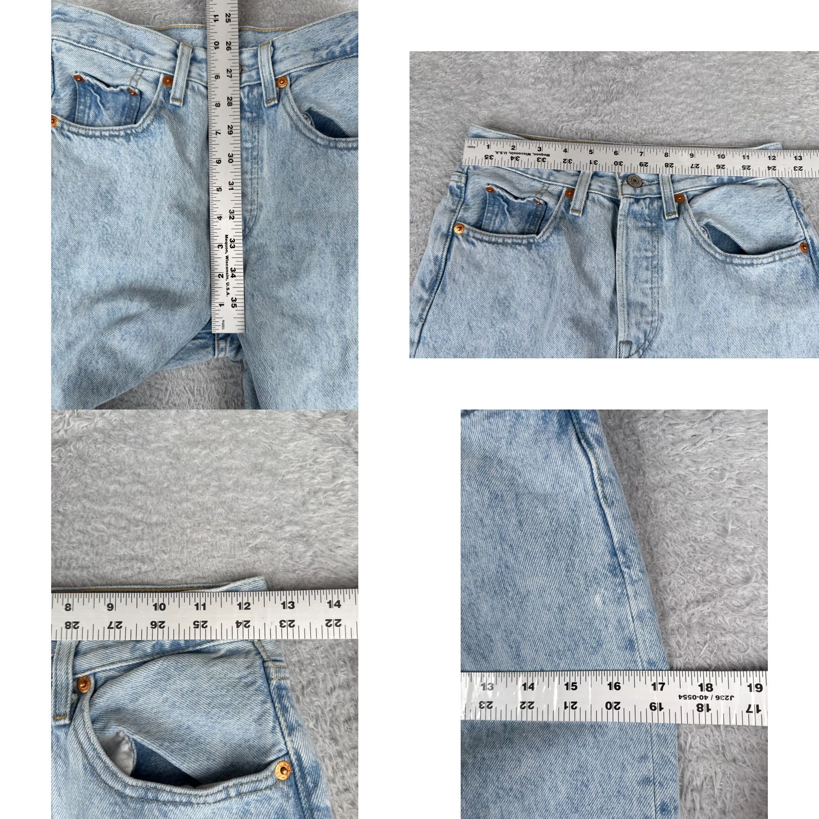 Levi's Levis Jeans Womens 24 Blue Denim 501 S Premium Big E XX Button Cotton 24x28 Size 42" / US 20 - 9 Thumbnail