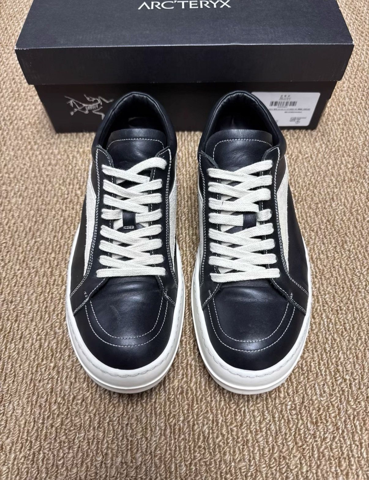 Rick Owens Rick Owens Main Line Full-Grain Leather Sneakers K37 Size US 8 / EU 41 - 1 Thumbnail