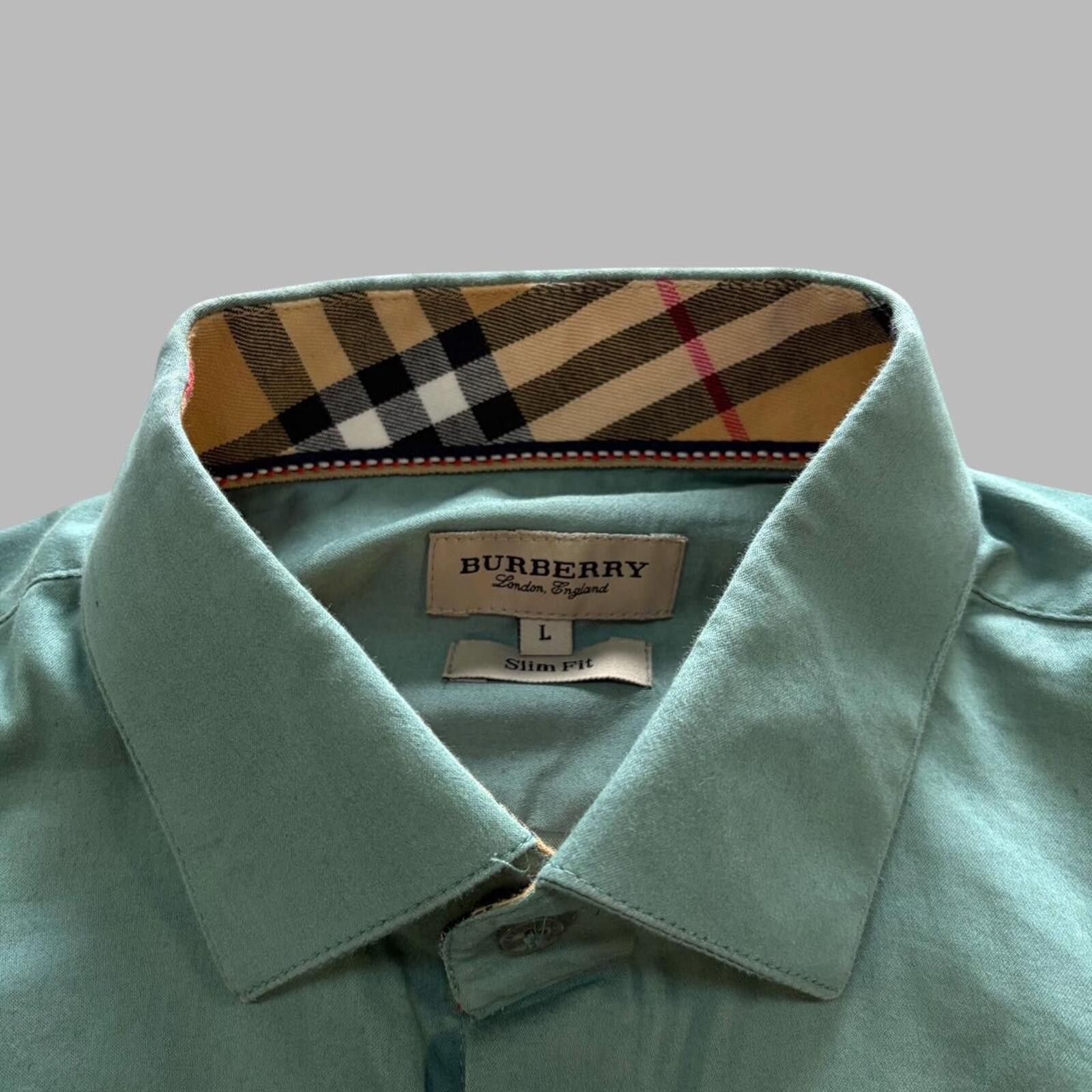 Burberry Slate Green Burberry Button Up Size US L / EU 52-54 / 3 - 2 Thumbnail