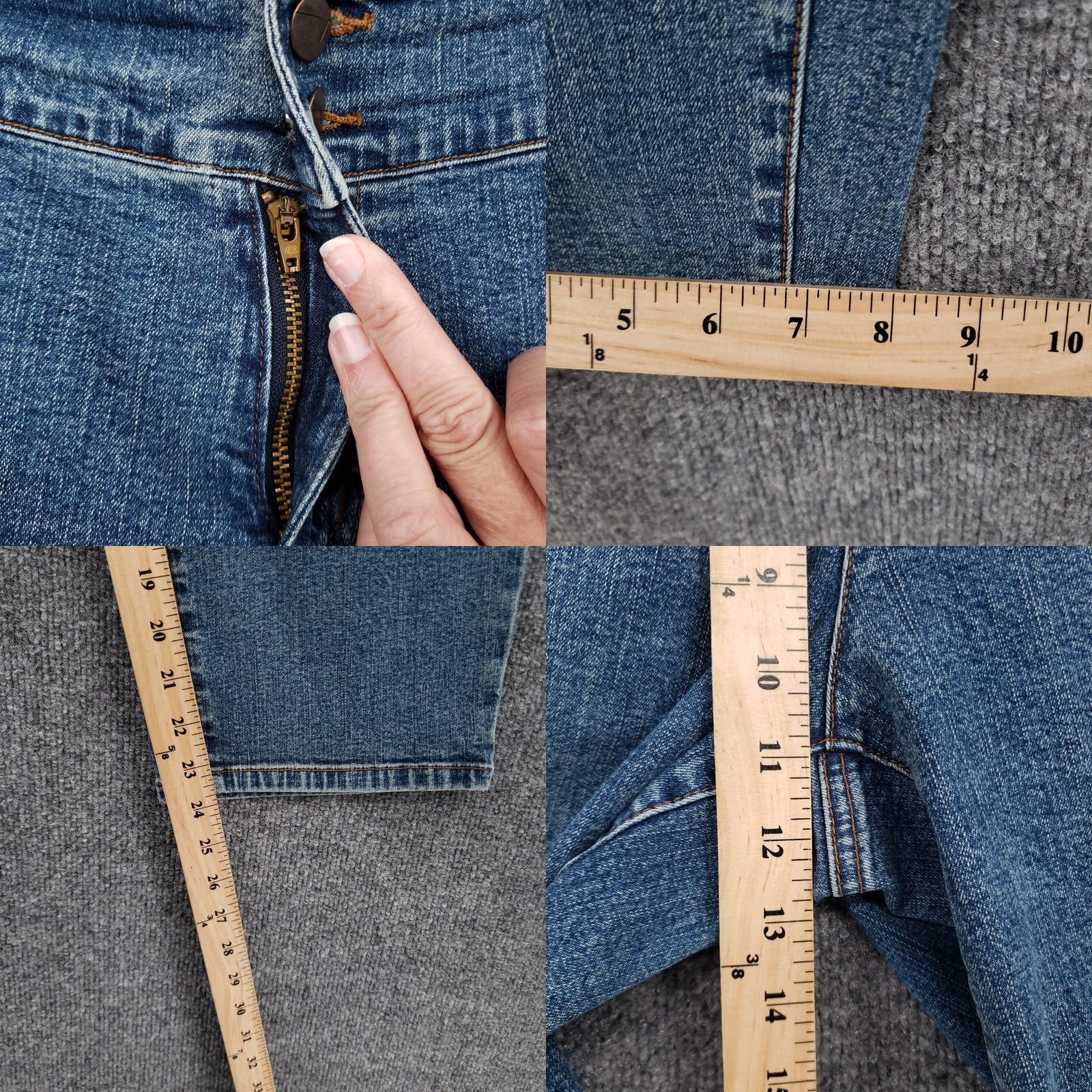 Vintage Venezia Jeans Womens 14 High Rise Cropped Blue Denim Zip Closure Rinse Wash Size 36" / US 14 / IT 50 - 8 Thumbnail