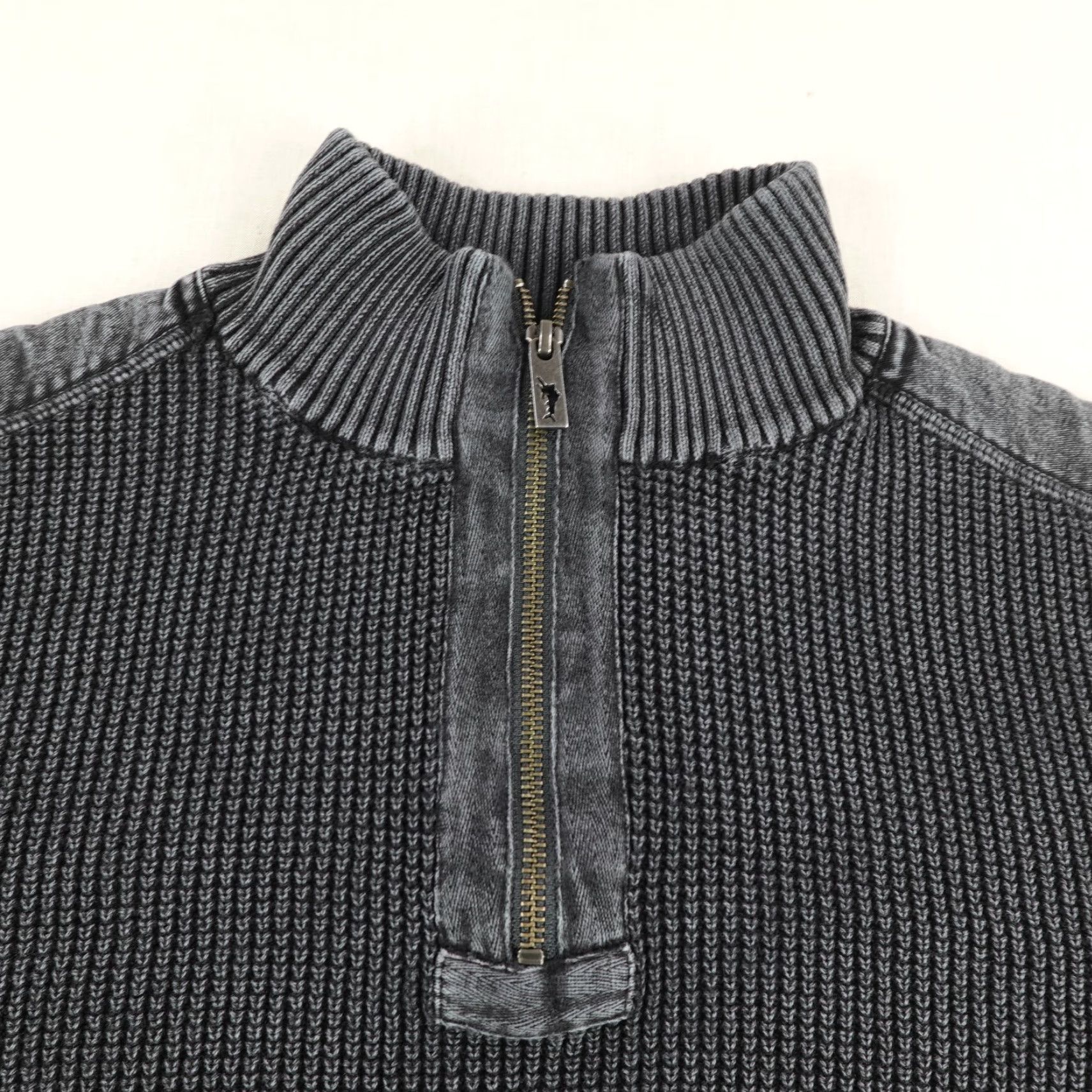 Tommy Bahama TOMMY BAHAMA Sweater Gray Large Waffle Knit Thermal 1/4 Zip Mock Neck Mens Size US L / EU 52-54 / 3 - 2 Thumbnail