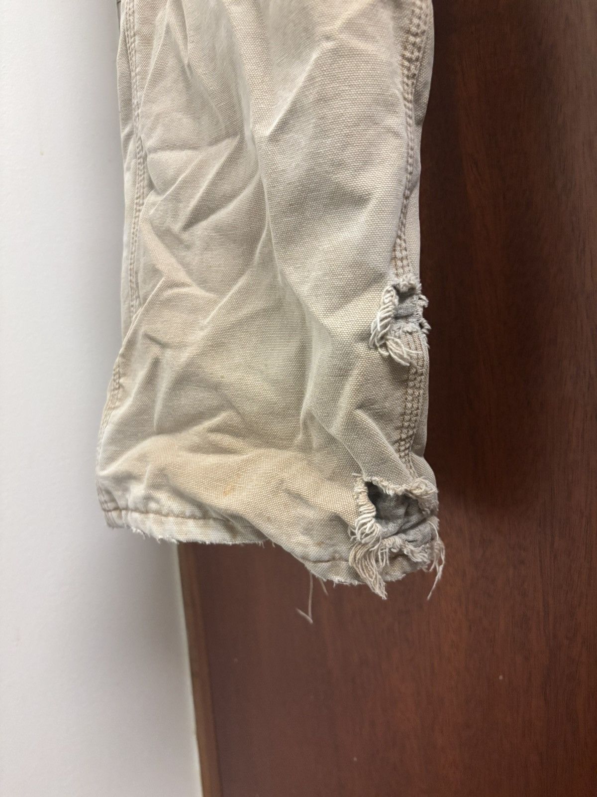 Carhartt × Vintage 34x32 Beige distressed fade carpenter pants single knee Size US 34 / EU 50 - 5 Thumbnail