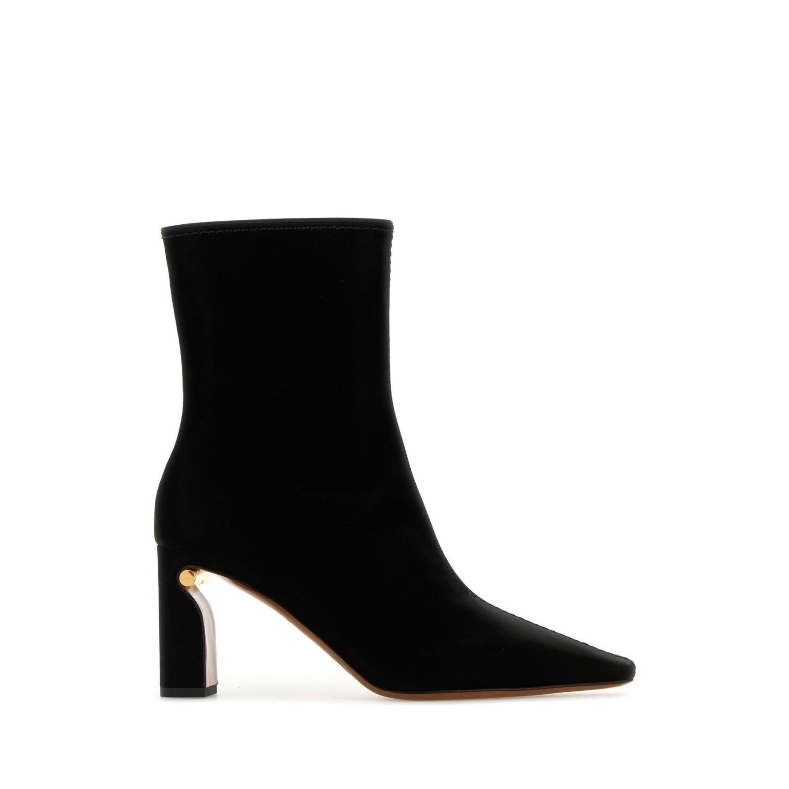 ALEXANDER MCQUEEN Black Fabric 80mm Heel Ankle Boots New & A