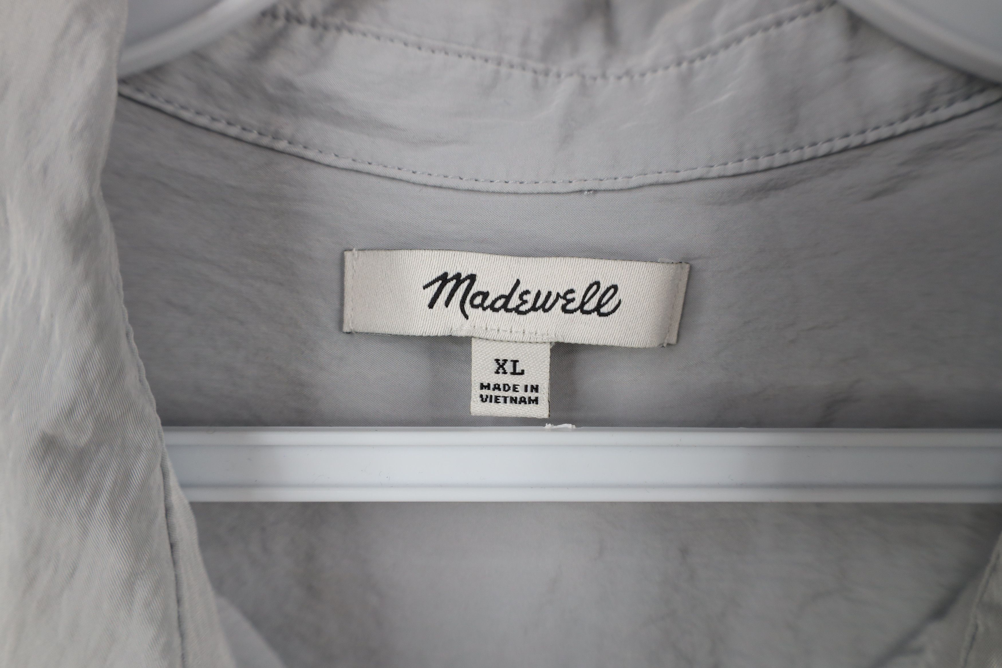 Madewell × Vintage Madewell Crinkled Long Sleeve Collared Button Up Shirt Gray Size XL / US 12-14 / IT 48-50 - 5 Thumbnail